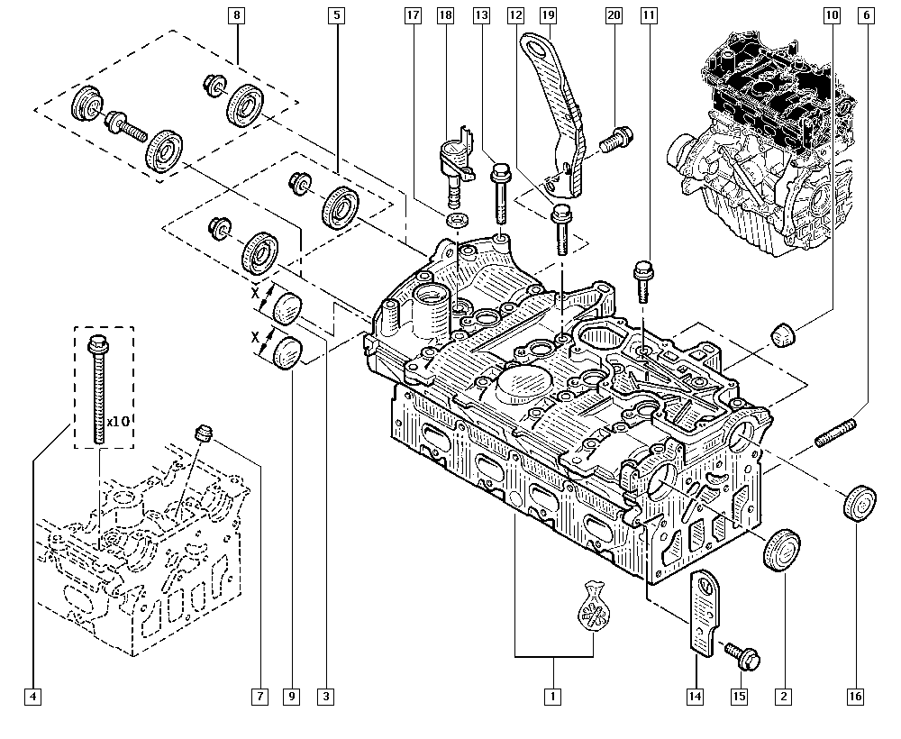 DACIA 77 01 471 372 - Комплект прокладок, головка цилиндра parts5.com