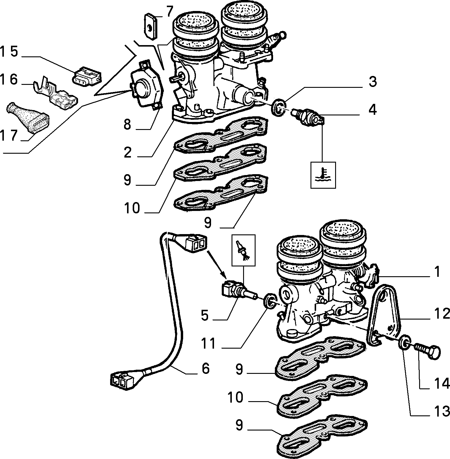 IVECO 5972332 - Sensor, temperatura del refrigerante parts5.com