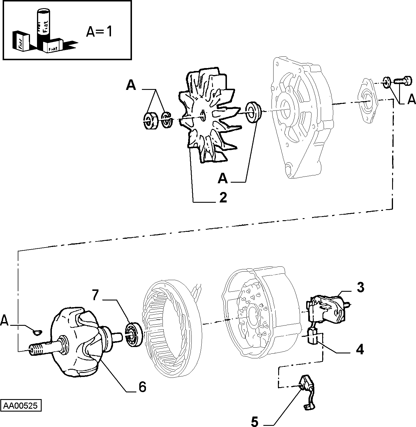 FIAT 9947100 - Регулятор напряжения, генератор parts5.com