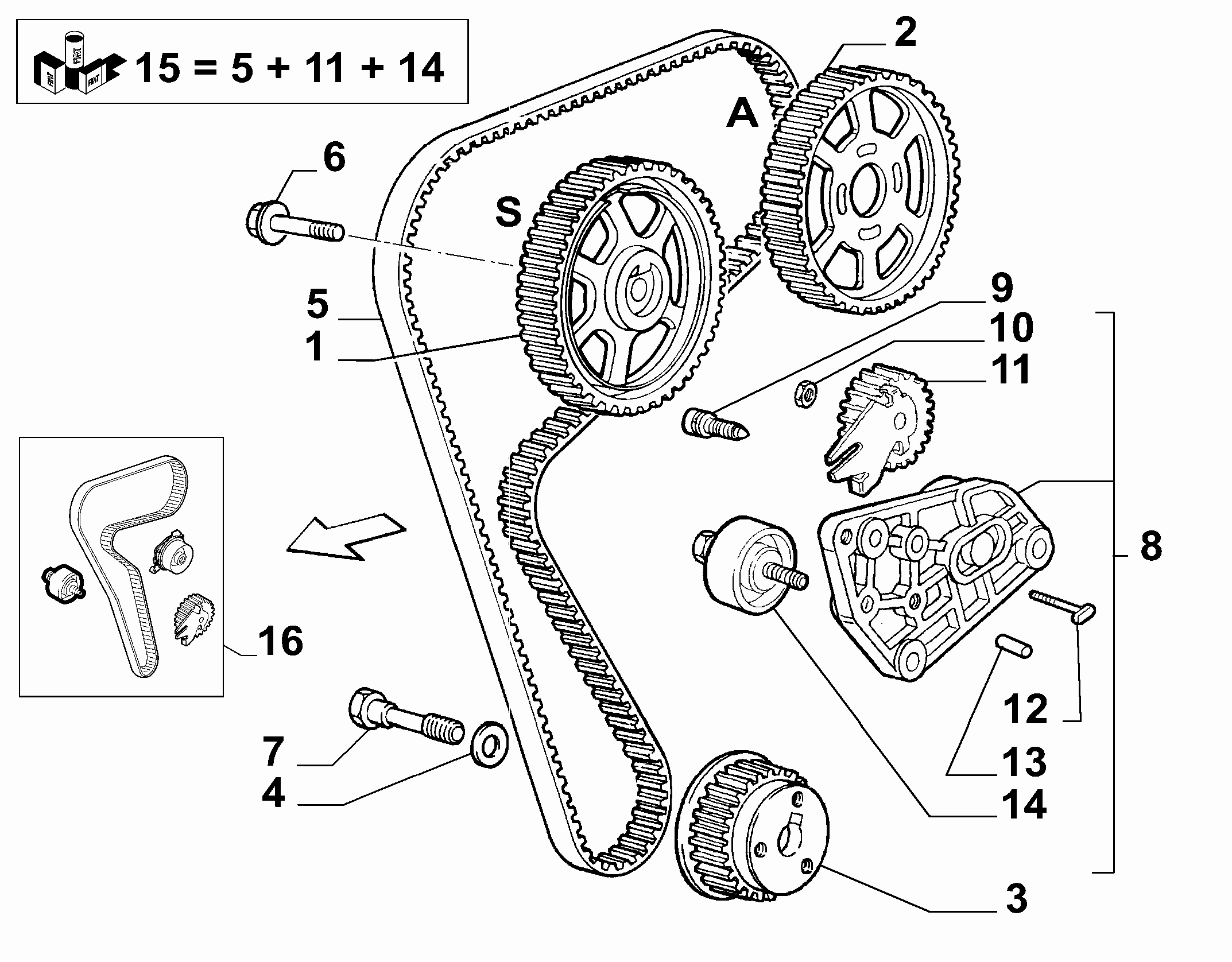 FIAT 55210628 - Timing Belt Set parts5.com