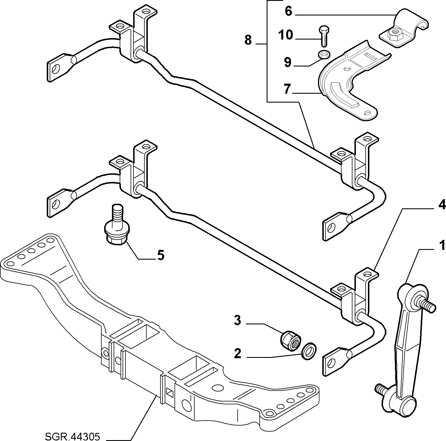 Alfa Romeo 46555183* - Тяга / стойка, стабилизатор parts5.com