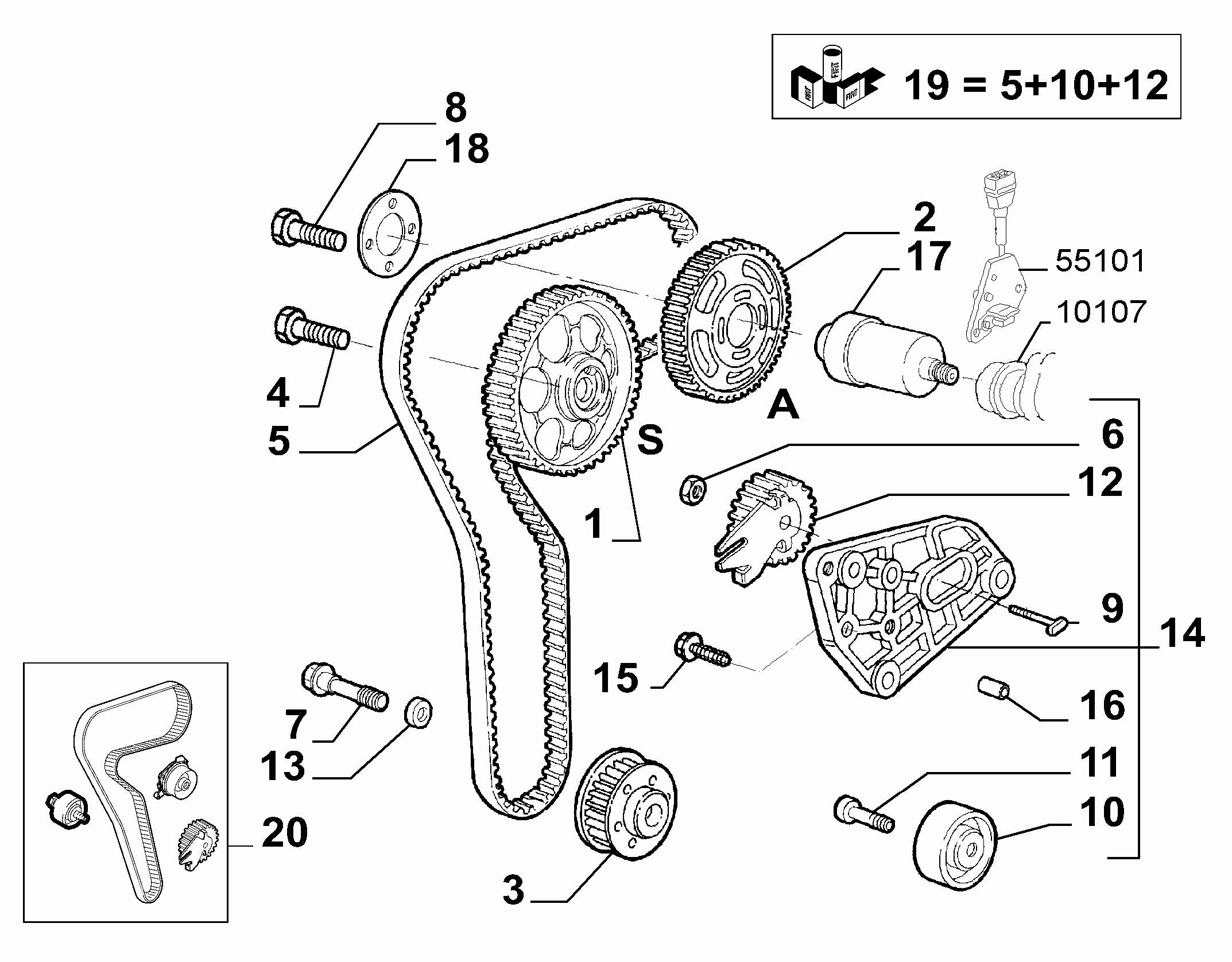 Alfa Romeo 71736727 - Комплект ремня ГРМ parts5.com