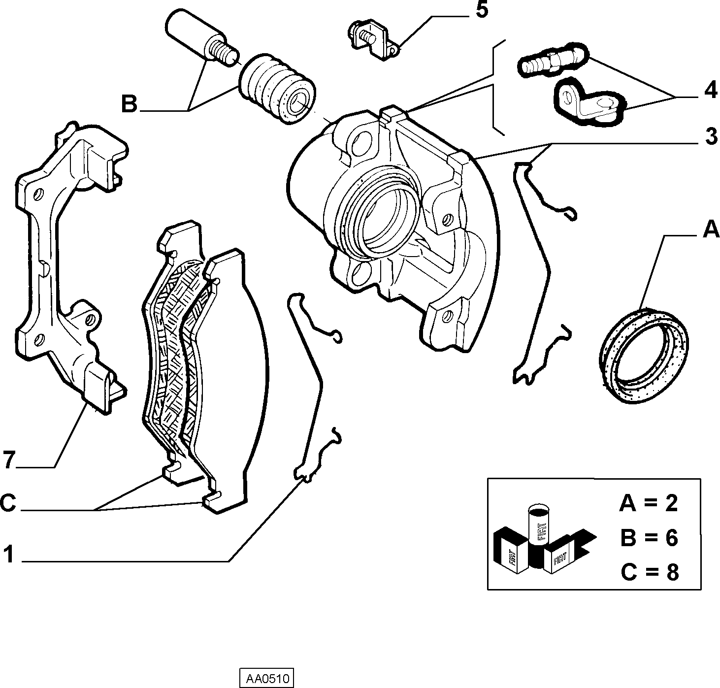 Alfa Romeo 77365072 - Тормозной суппорт parts5.com