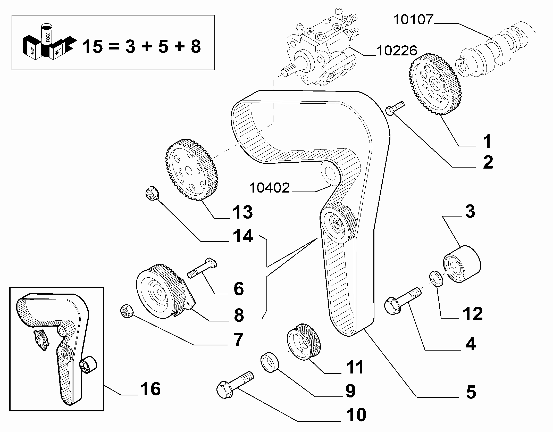 Lancia 71754557 - Timing Belt Set parts5.com