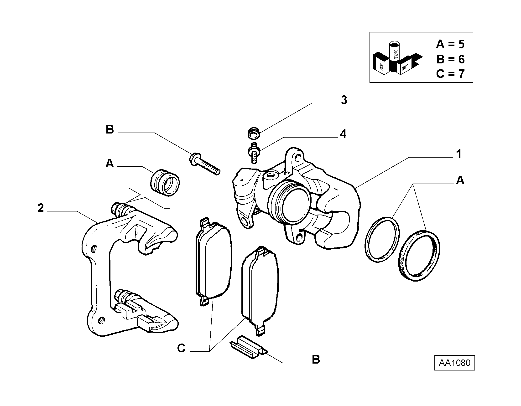 FIAT 77362675 - Тормозные колодки, дисковые, комплект parts5.com