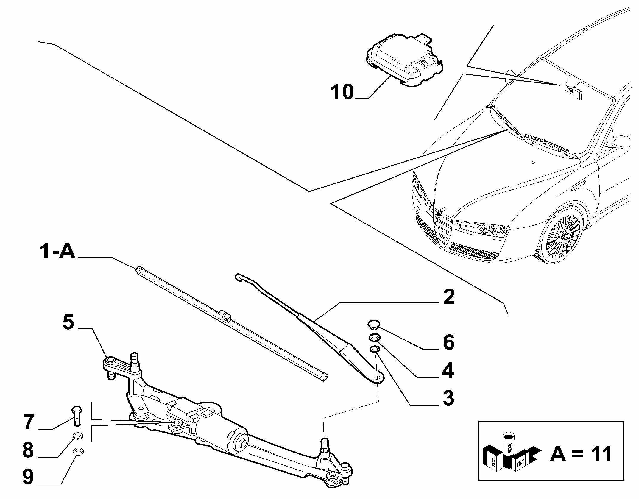 Alfa Romeo 50516543 - Щетка стеклоочистителя parts5.com