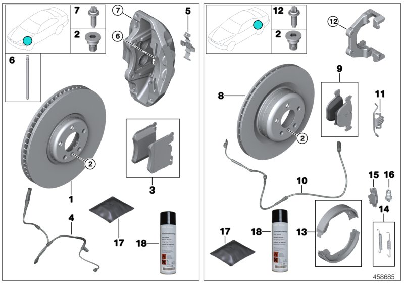 Rolls-Royce 34116858540 - Тормозные колодки, дисковые, комплект parts5.com