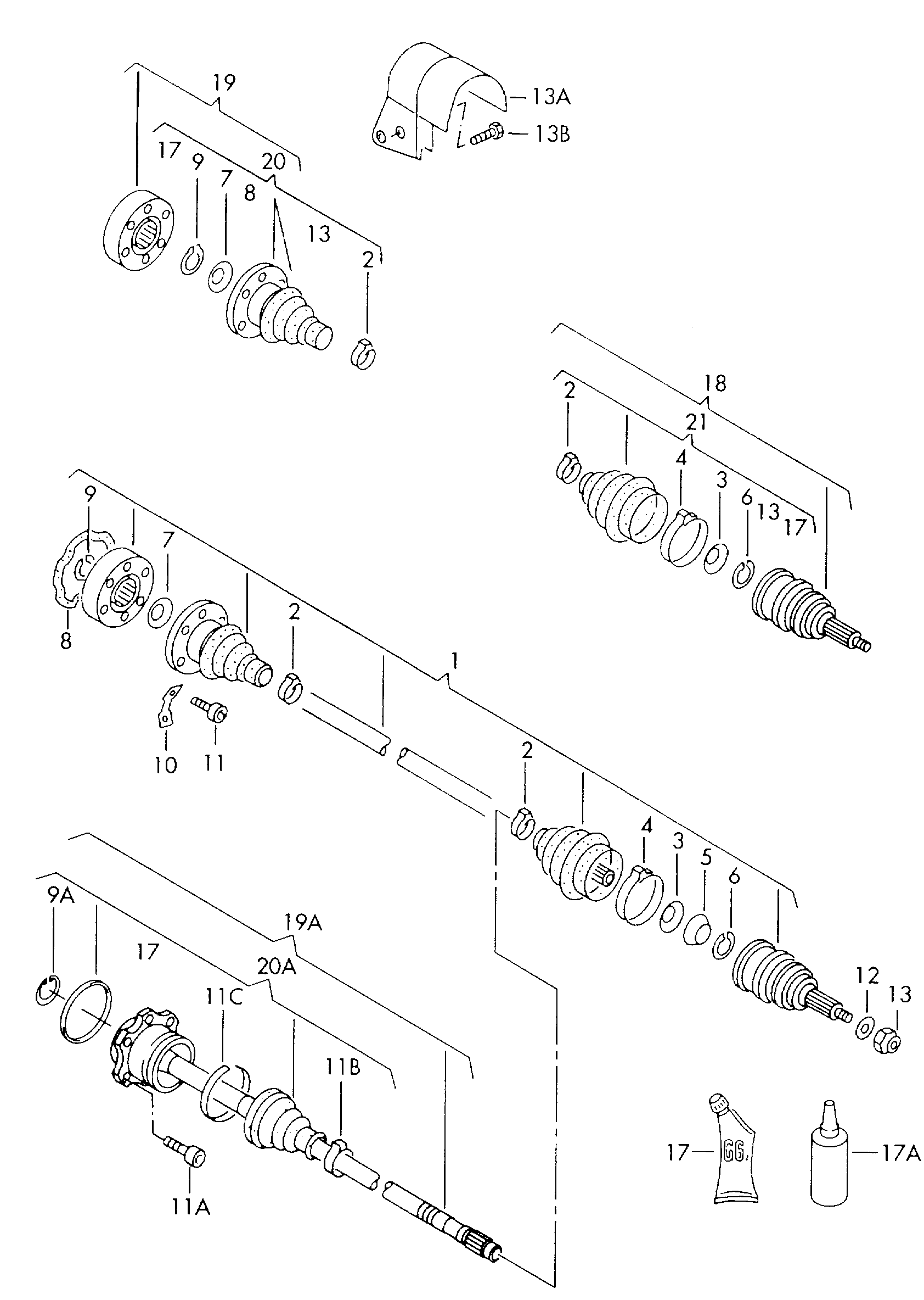 VAG 171 498 103 D - Шарнирный комплект, ШРУС, приводной вал parts5.com