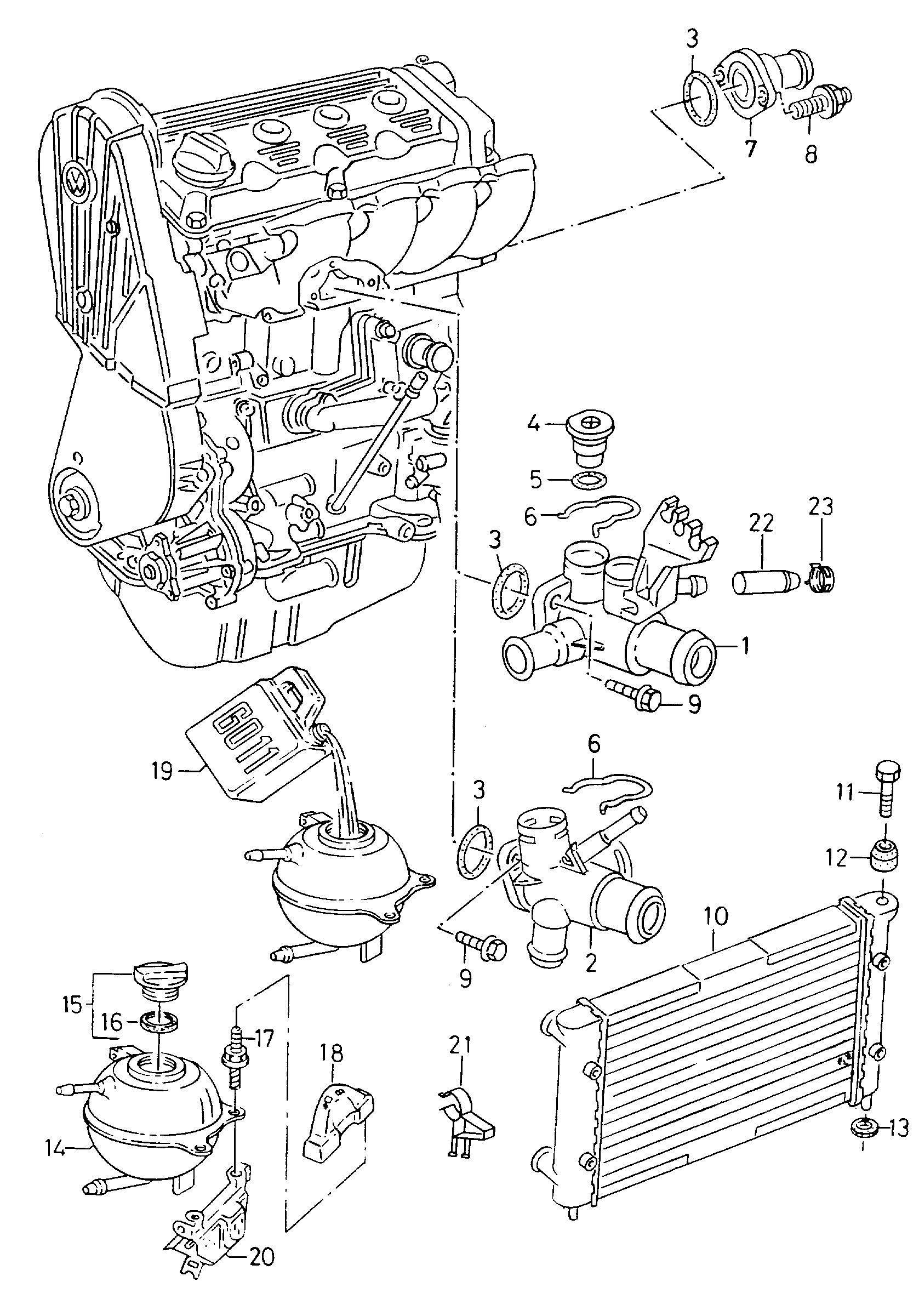 Seat 028 121 132 A - Фланец охлаждающей жидкости parts5.com