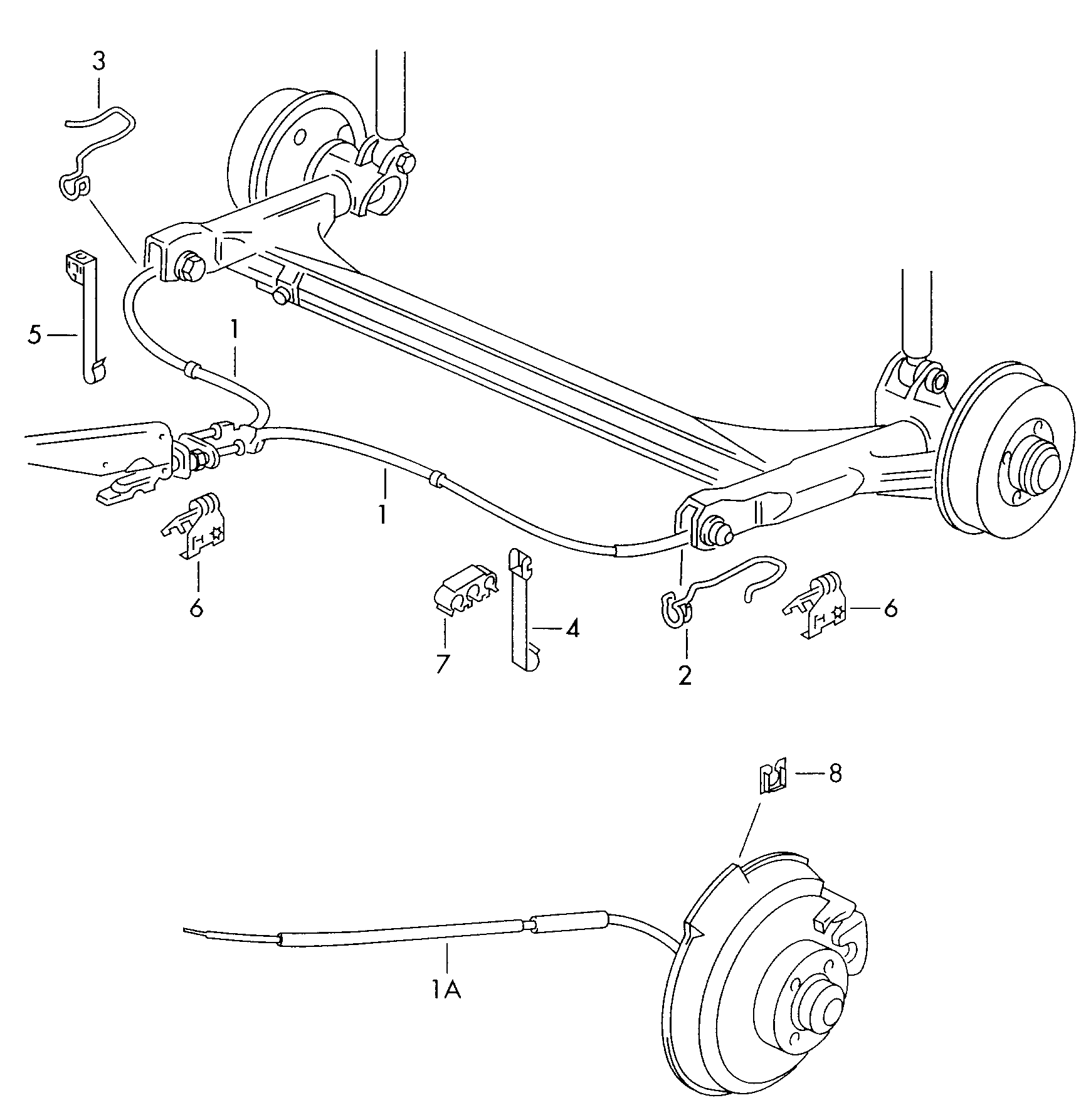 Skoda 6N0 609 721 M - Тросик, cтояночный тормоз parts5.com