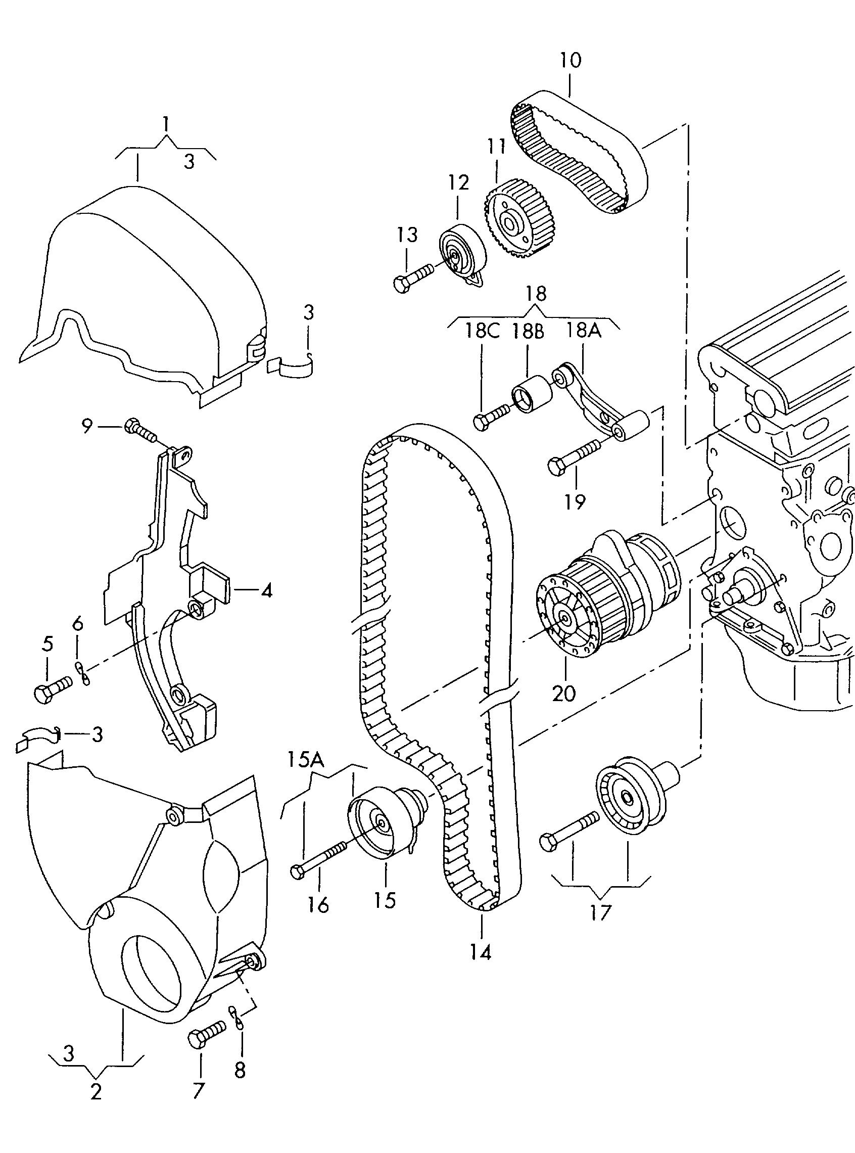 VAG 036109181B - Направляющий ролик, зубчатый ремень parts5.com