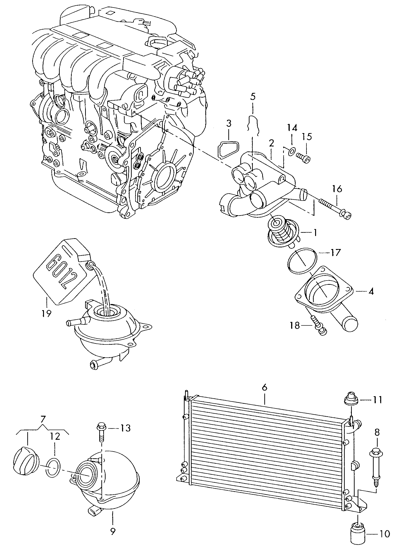 Porsche 022121113 - Термостат, охлаждающая жидкость parts5.com