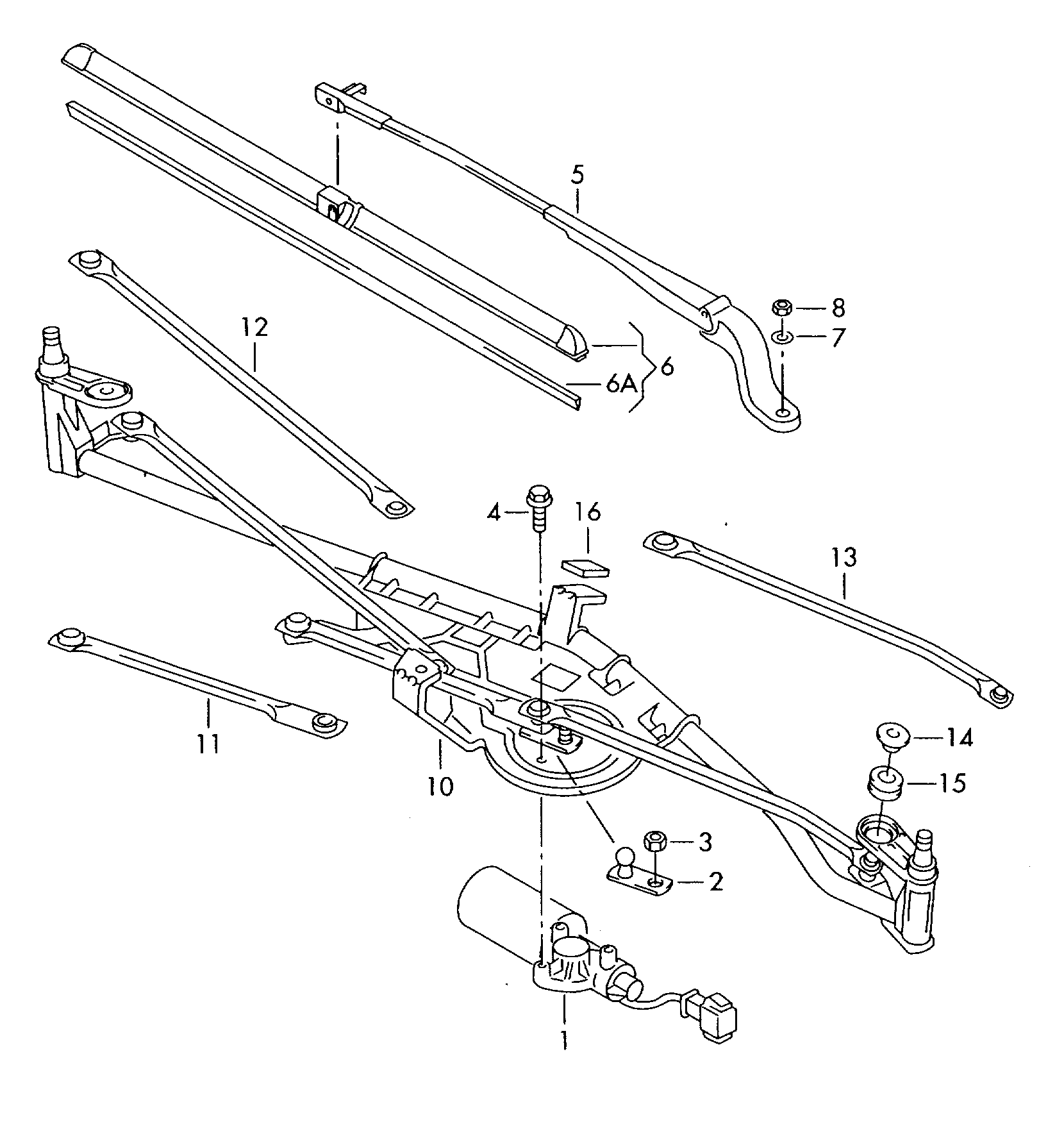 VAG 7M3 955 409 B - Рычаг стеклоочистителя, система очистки окон parts5.com