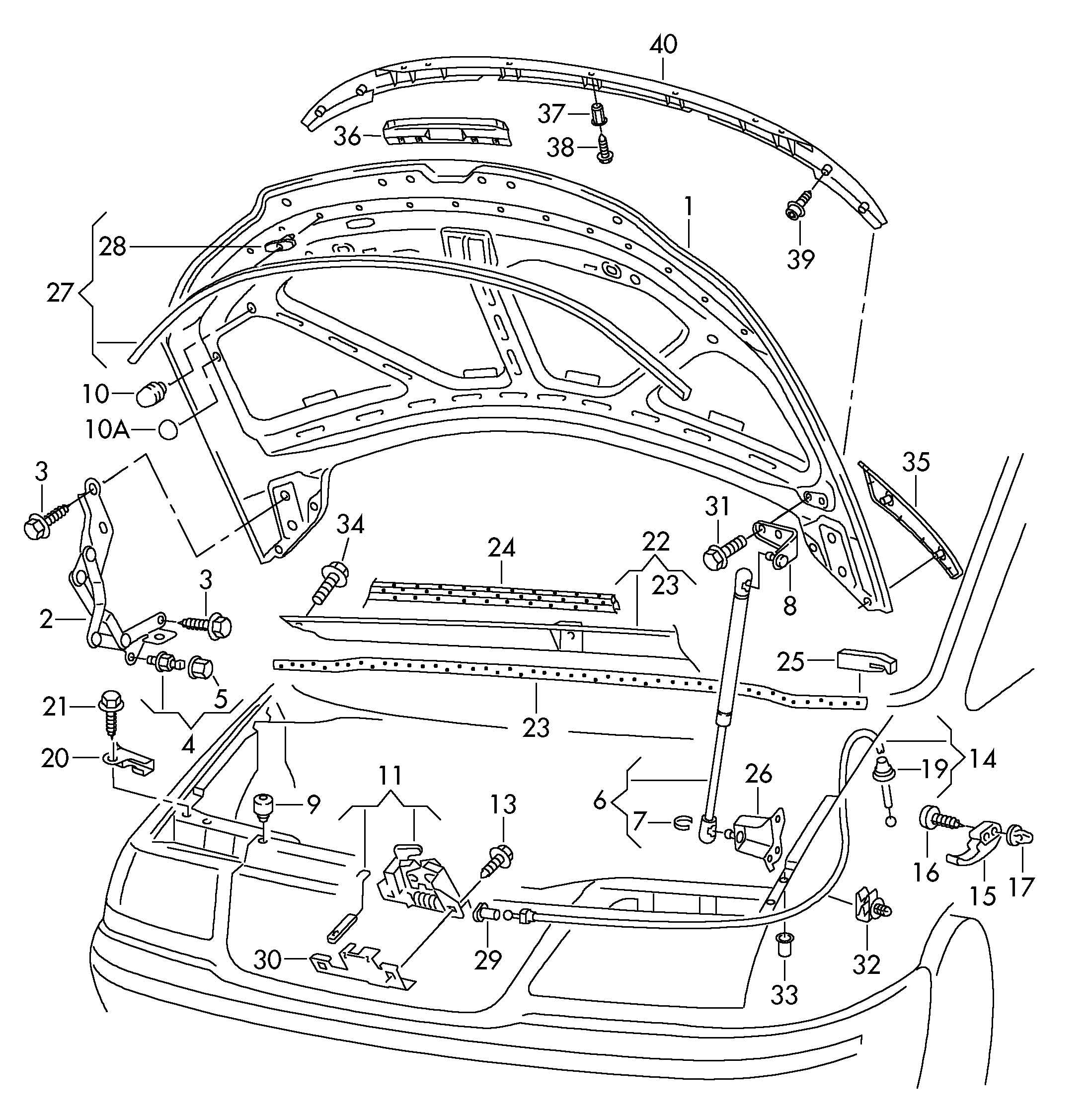 Seat 7M3 823 359 A - Газовая пружина, капот parts5.com