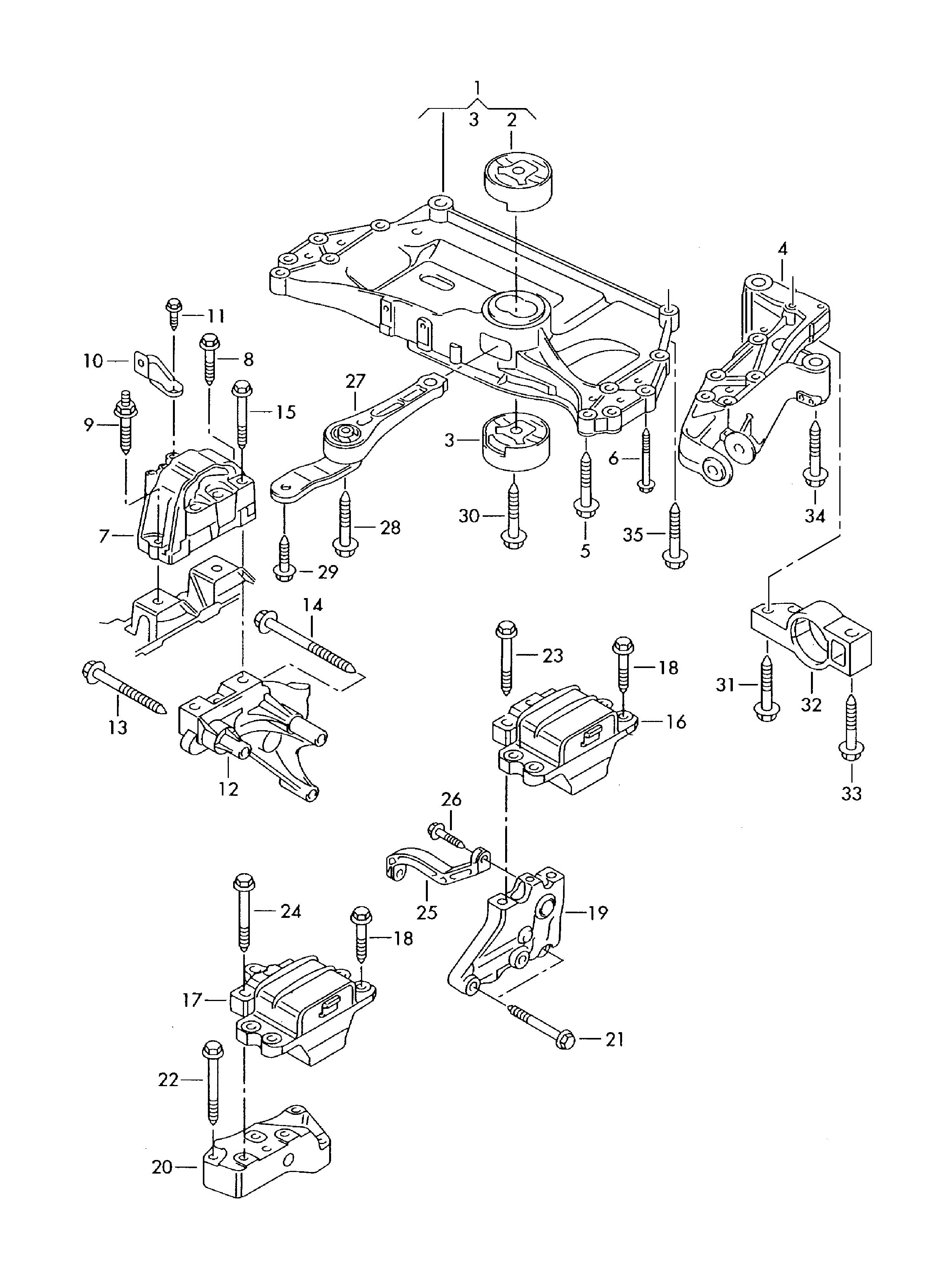 AUDI 1K0199231K - Подушка, опора, подвеска двигателя parts5.com