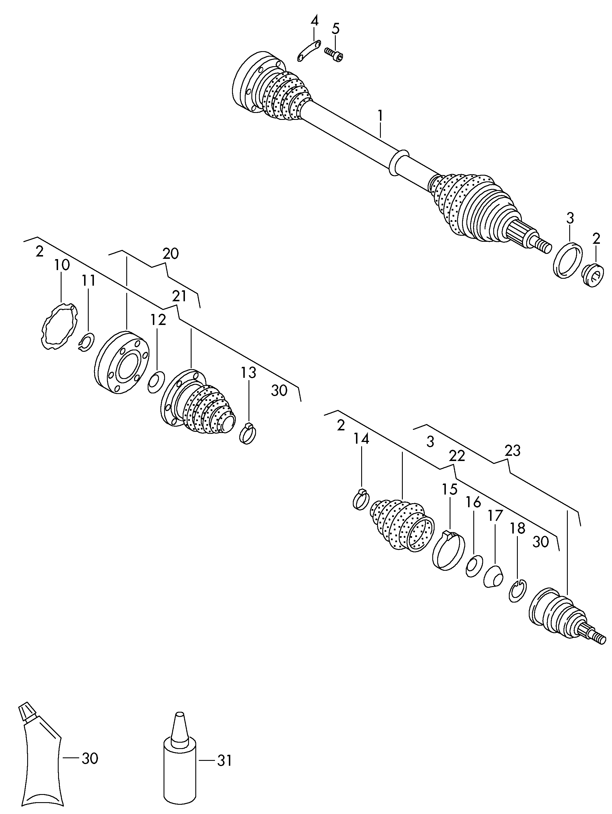 VW 6Q0407271DA - Шарнирный комплект, ШРУС, приводной вал parts5.com