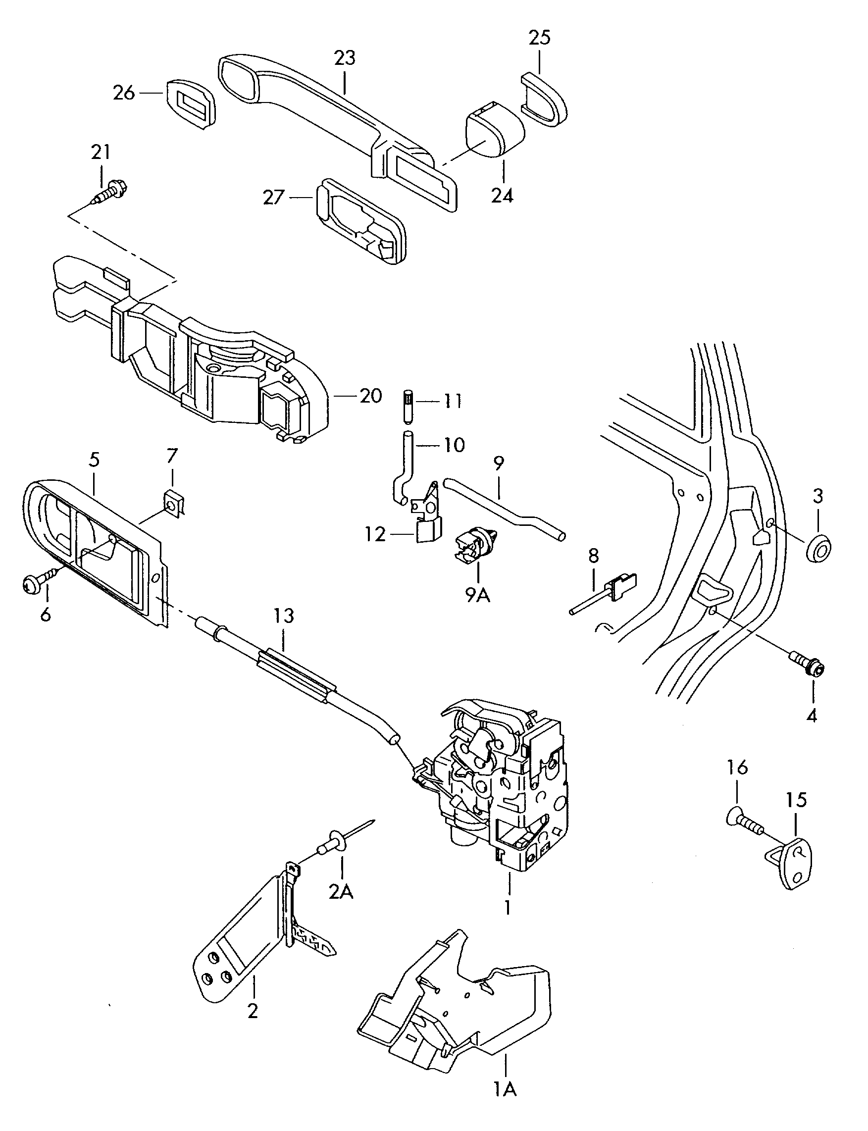 Seat 3B4839015AG - Замок двери parts5.com