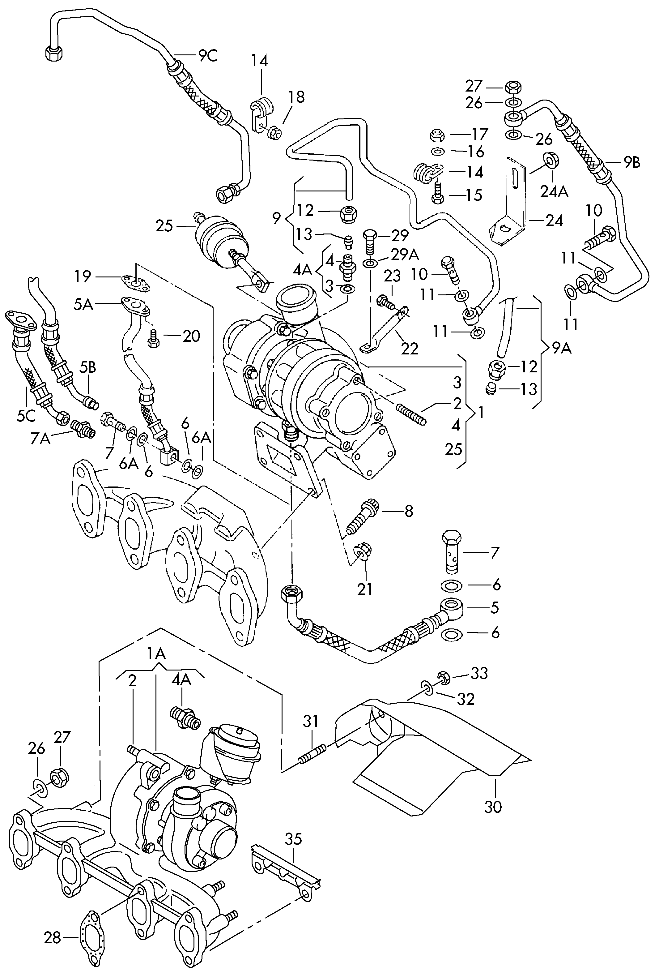 VW 03G 253 016 KX - Картридж, группа корпуса компрессора parts5.com