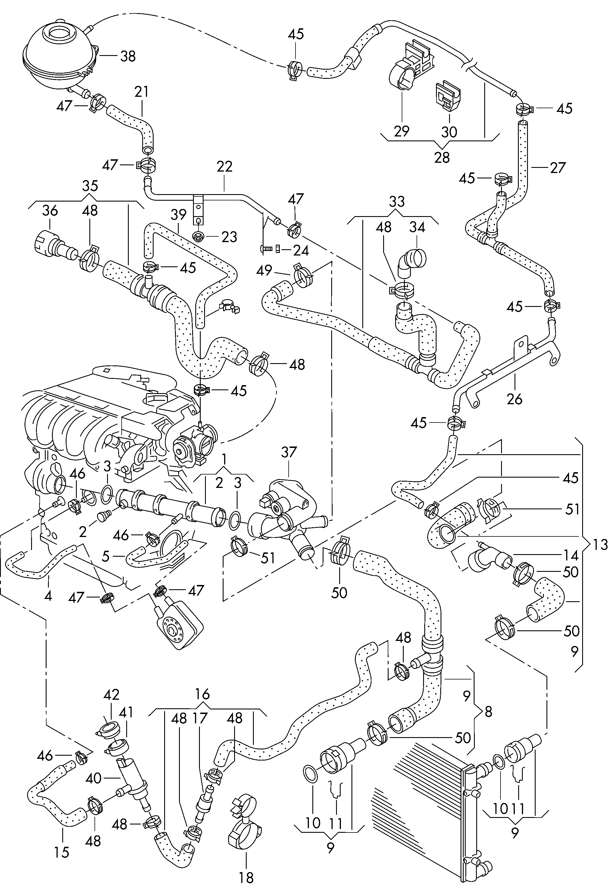 Skoda 3B0 122 291 B - Фланец охлаждающей жидкости parts5.com