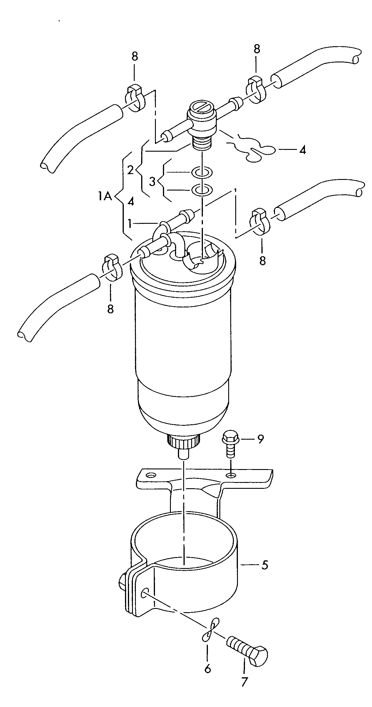 VW 1M0 127 401 - Топливный фильтр parts5.com