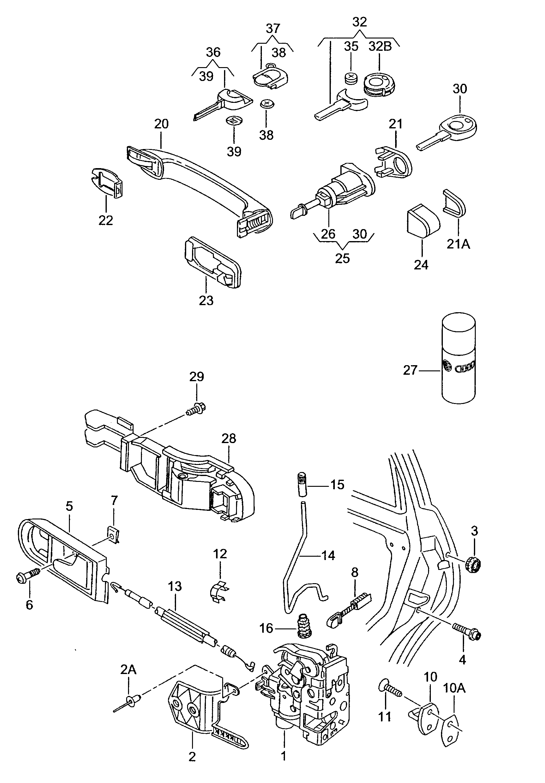 Seat 3B1837015AP - Замок двери parts5.com