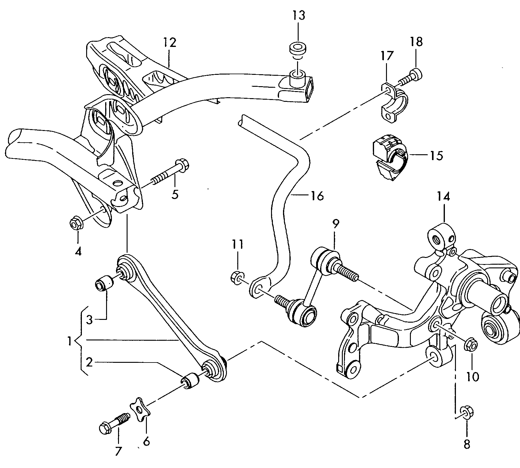 VW 1K0 505 465 J - Тяга / стойка, стабилизатор parts5.com