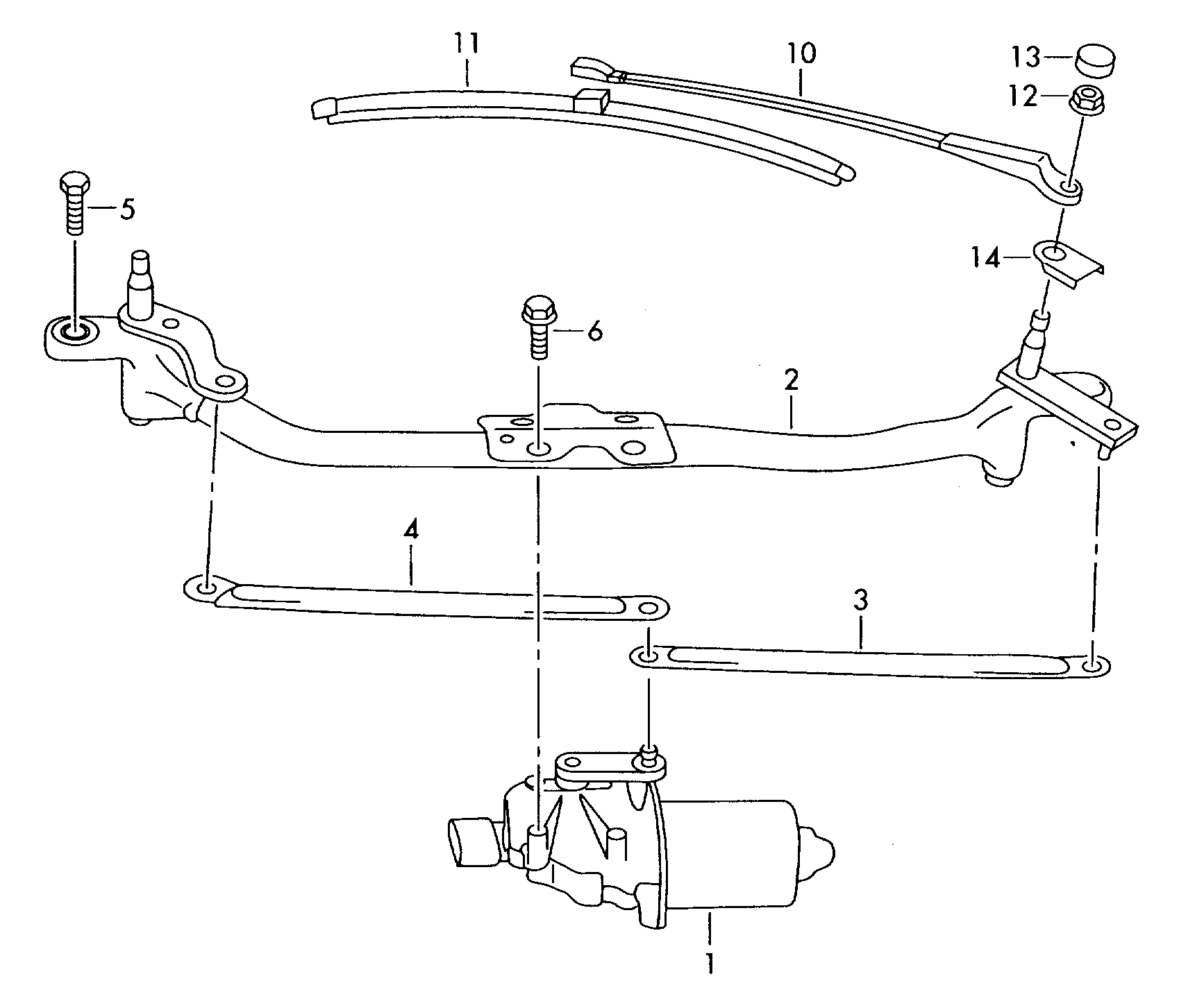 VW 5J0955325 - Система тяг и рычагов привода стеклоочистителя parts5.com