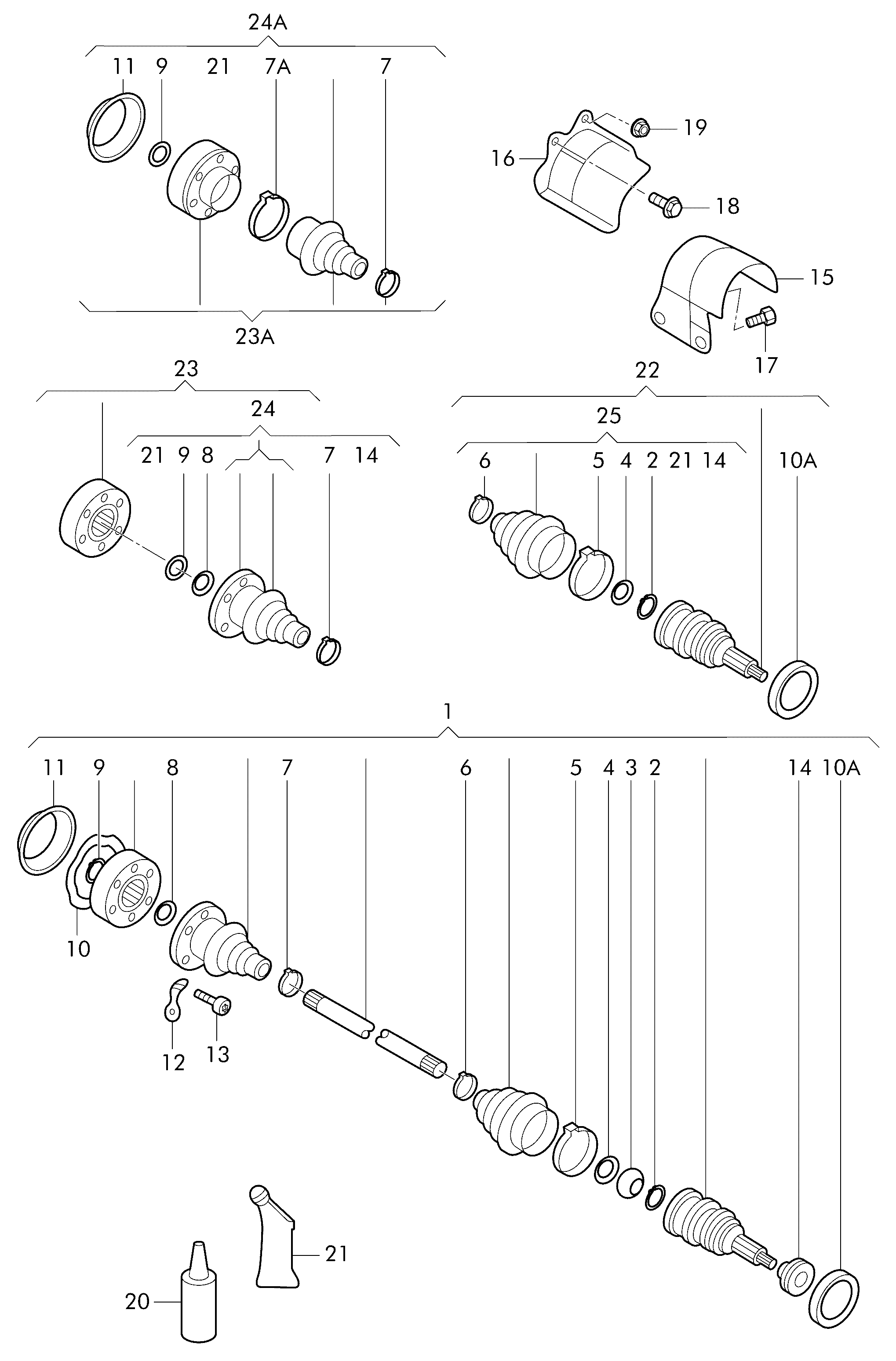 AUDI 6Q0 498 099 D - Шарнирный комплект, ШРУС, приводной вал parts5.com