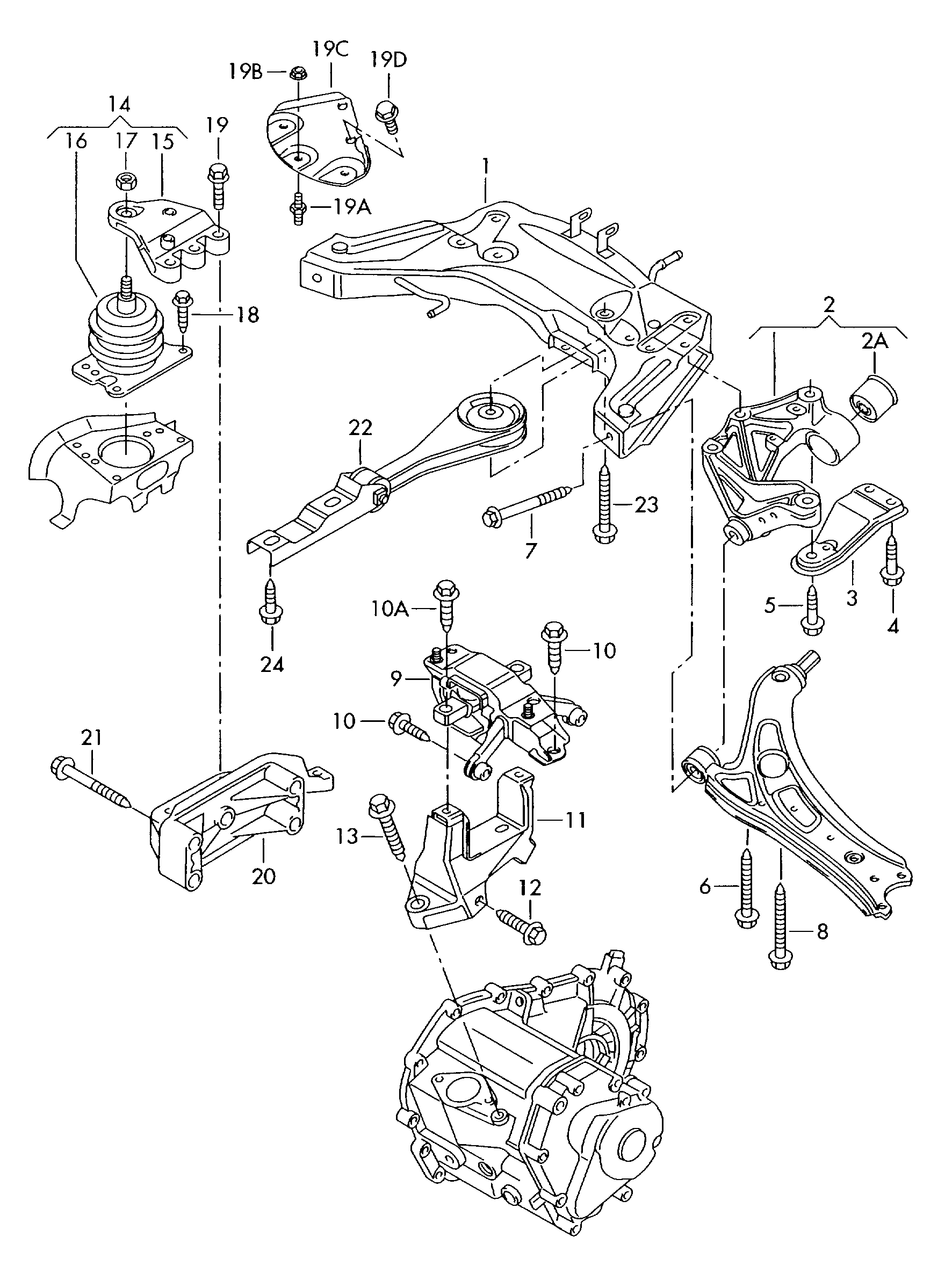 VAG 6Q0 199 851 AL - Подушка, опора, подвеска двигателя parts5.com