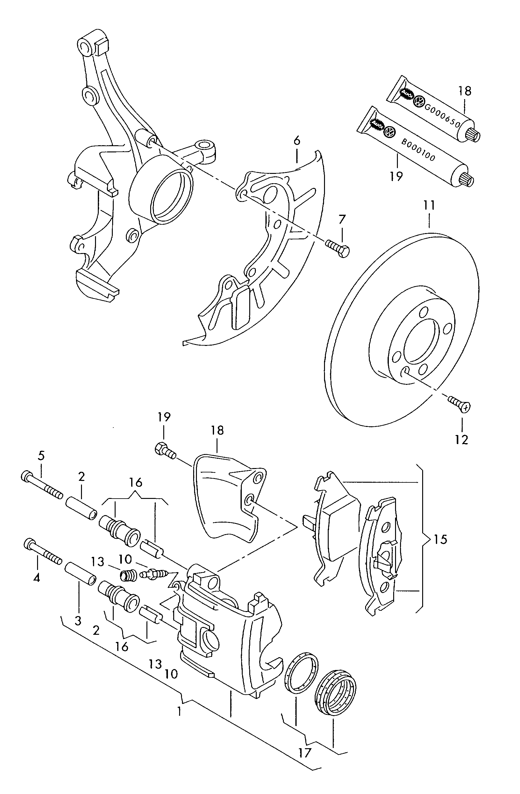 AUDI 1J0698151G - Дисковый тормозной механизм, комплект parts5.com