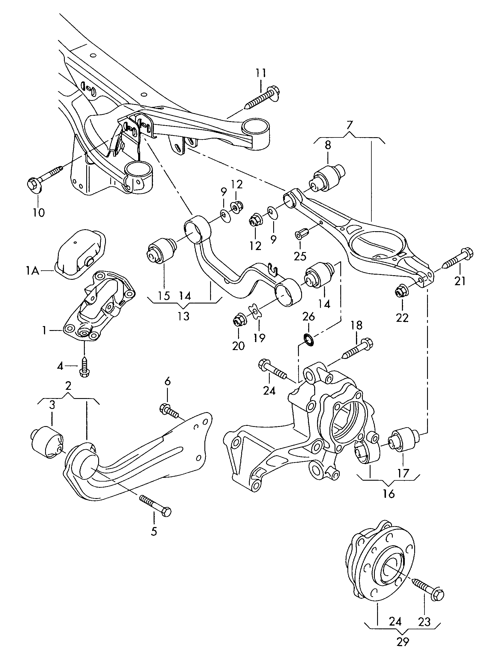 VAG 1K0 505 541D - Сайлентблок, рычаг подвески колеса parts5.com