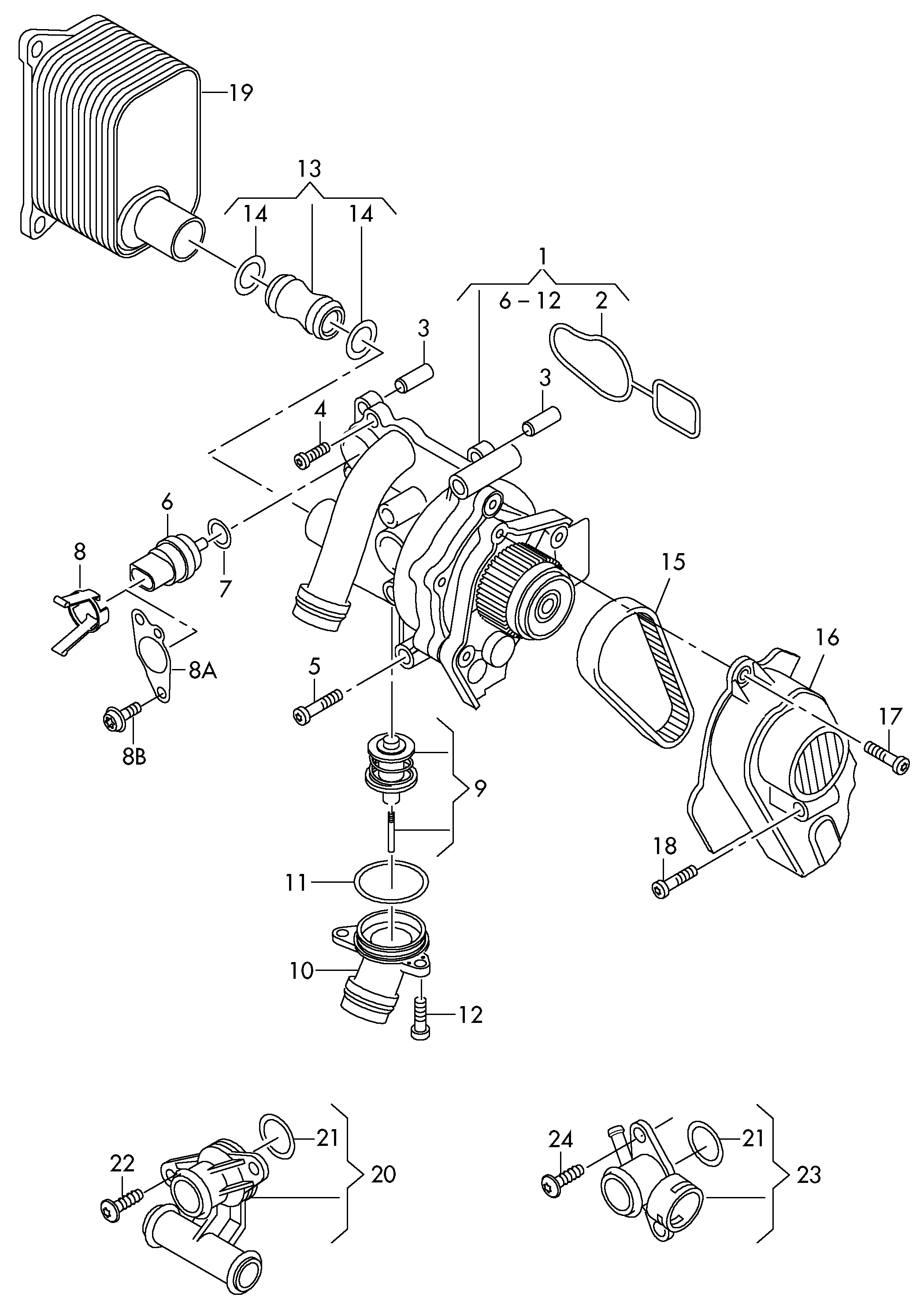 VAG 06H 121 121 K - Термостат, охлаждающая жидкость parts5.com