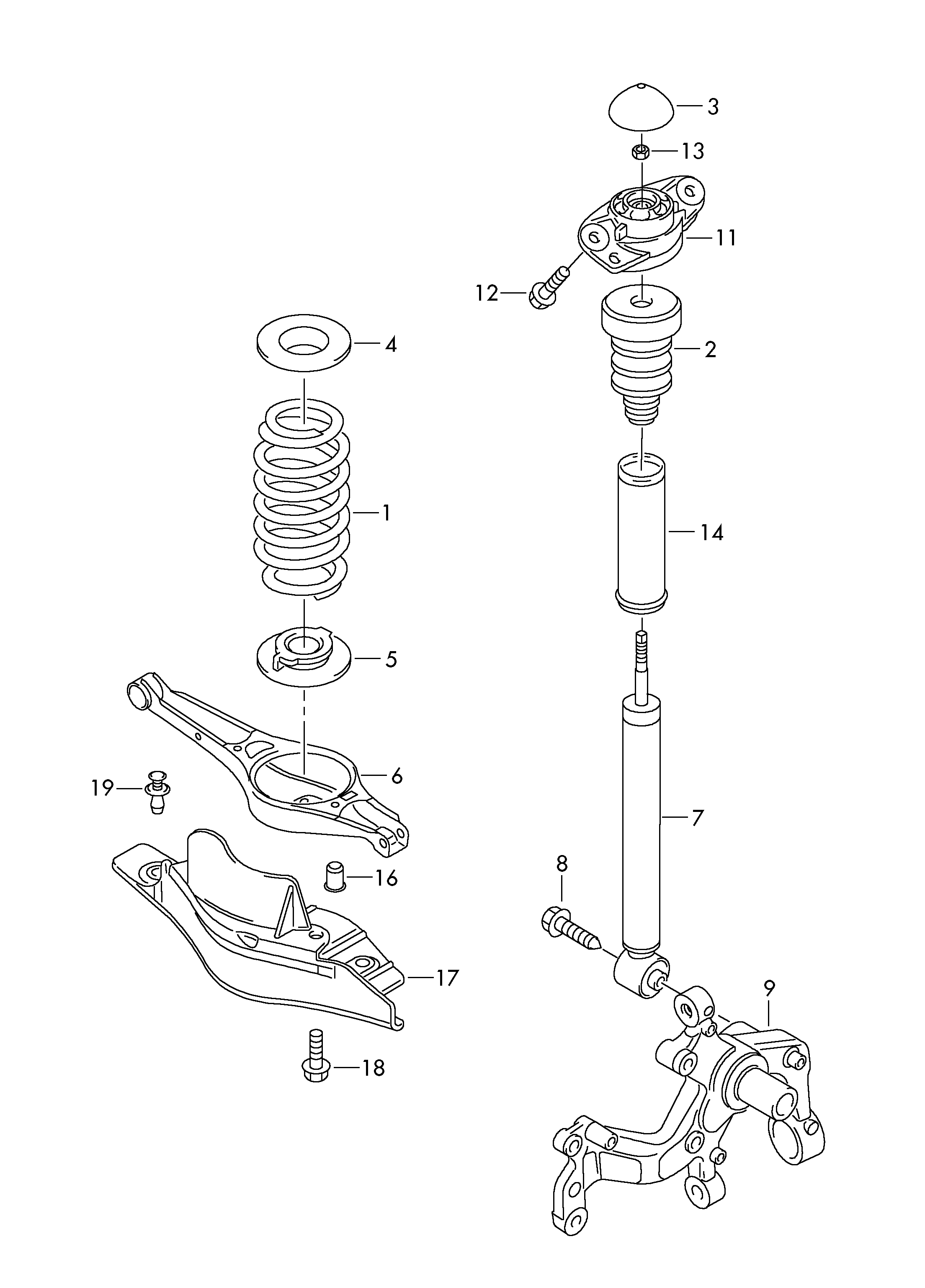 VAG 3C0513049BN - Сайлентблок, стойка амортизатора parts5.com