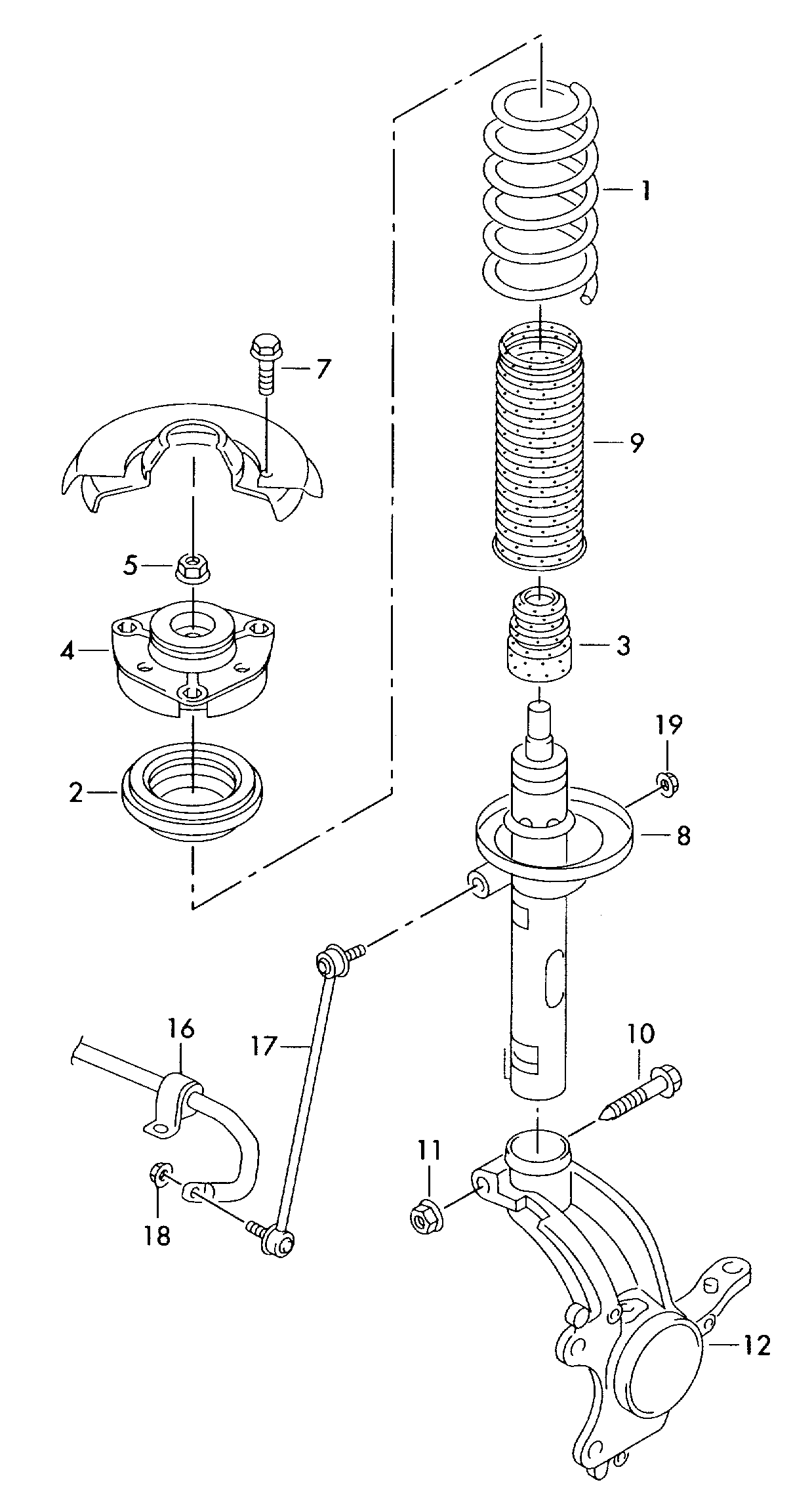 VW 6N0 412 249 C - Подшипник качения, опора стойки амортизатора parts5.com