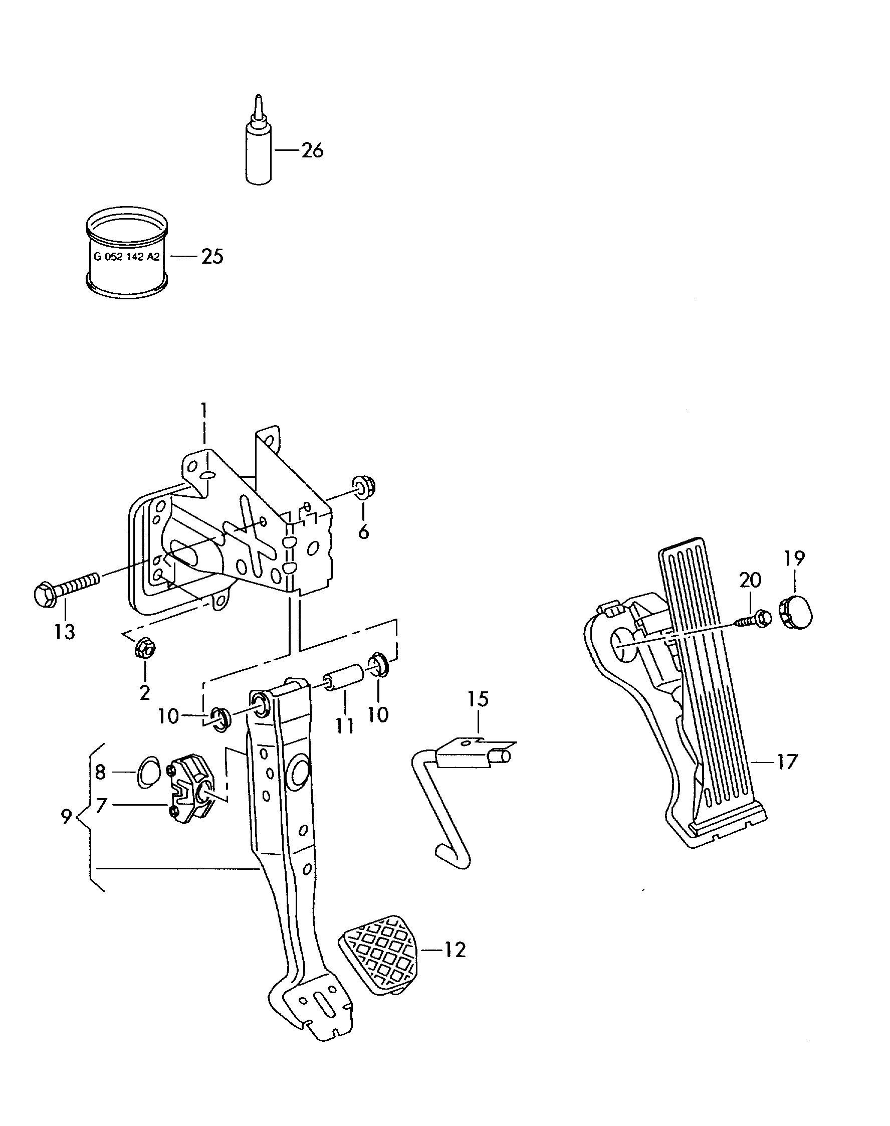 VAG 1K1723503L - Датчик, положение педали акселератора parts5.com