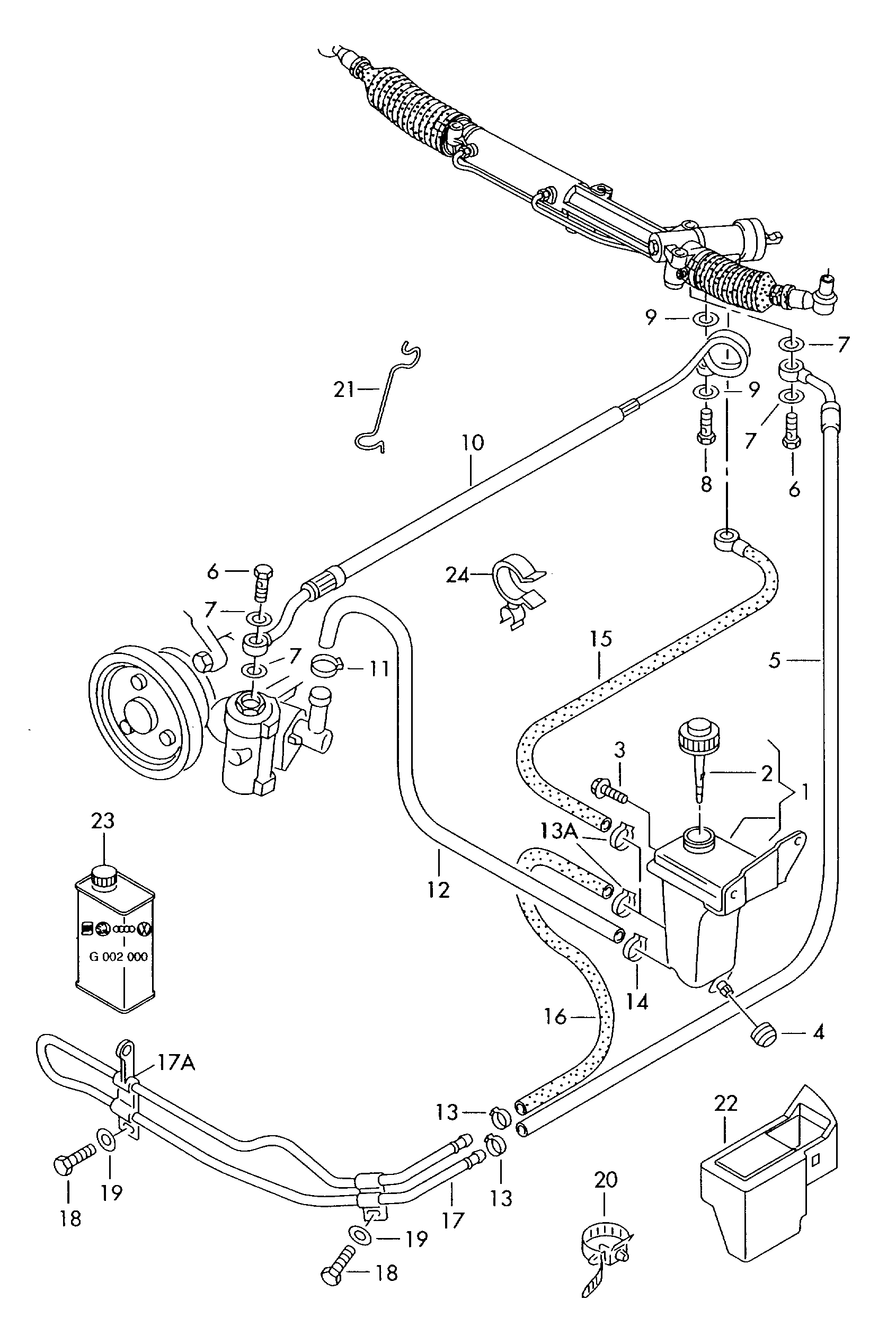 VW 8D0 422 891C - Гидравлический шланг, рулевое управление parts5.com