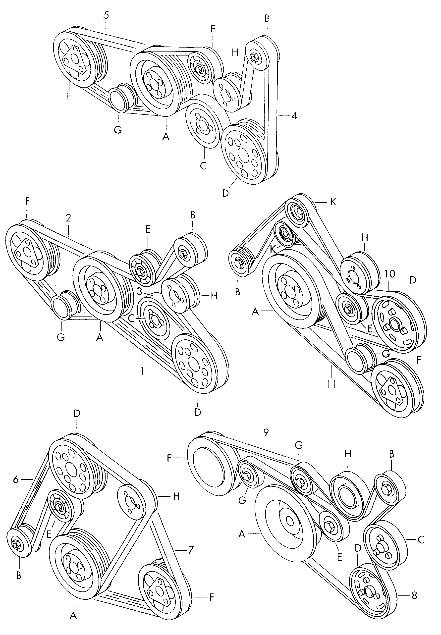 VW 06B 260 849 B - V-Ribbed Belt parts5.com