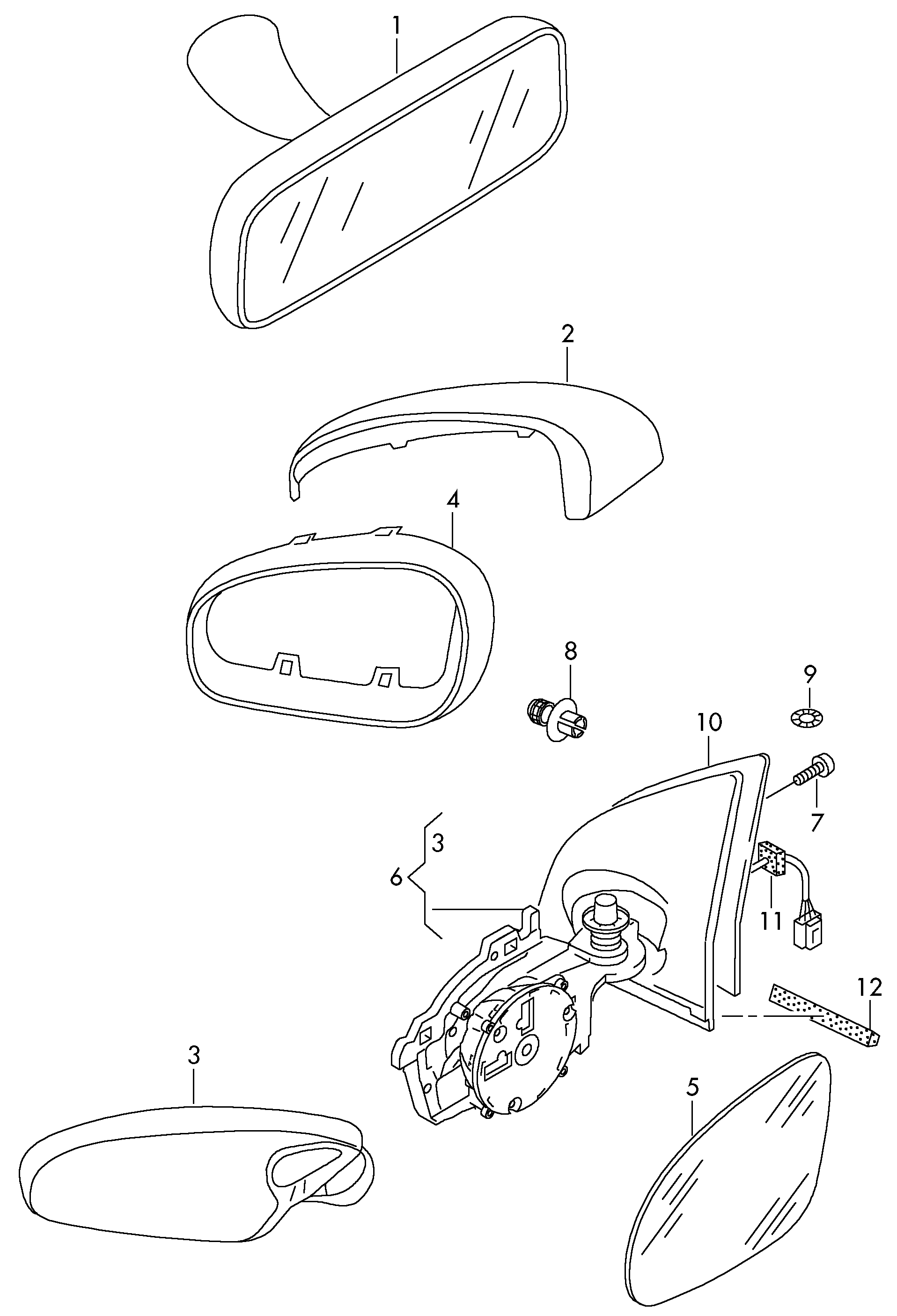 Skoda 5J0857537A - Наружное зеркало parts5.com