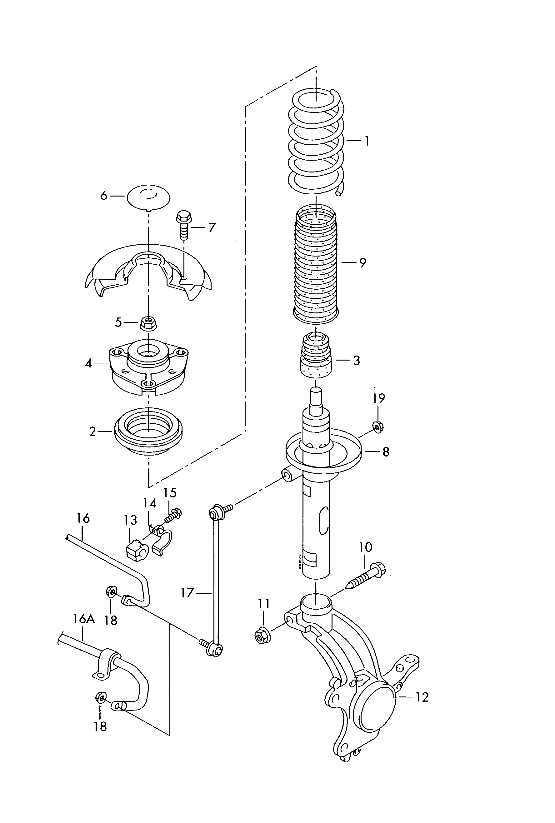 Skoda 6Q0 413 031 BJ - Амортизатор parts5.com