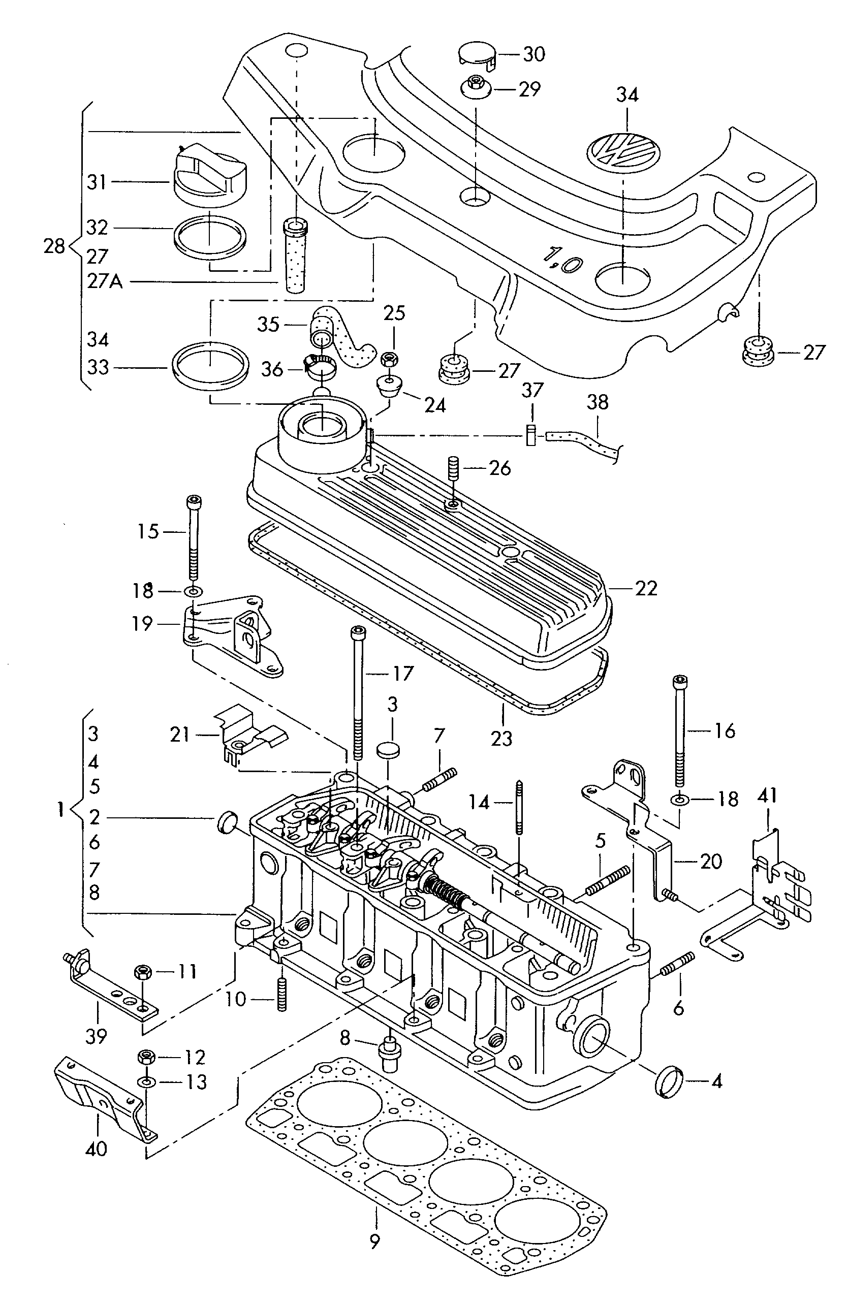 VAG 047103483 - Прокладка, крышка головки цилиндра parts5.com