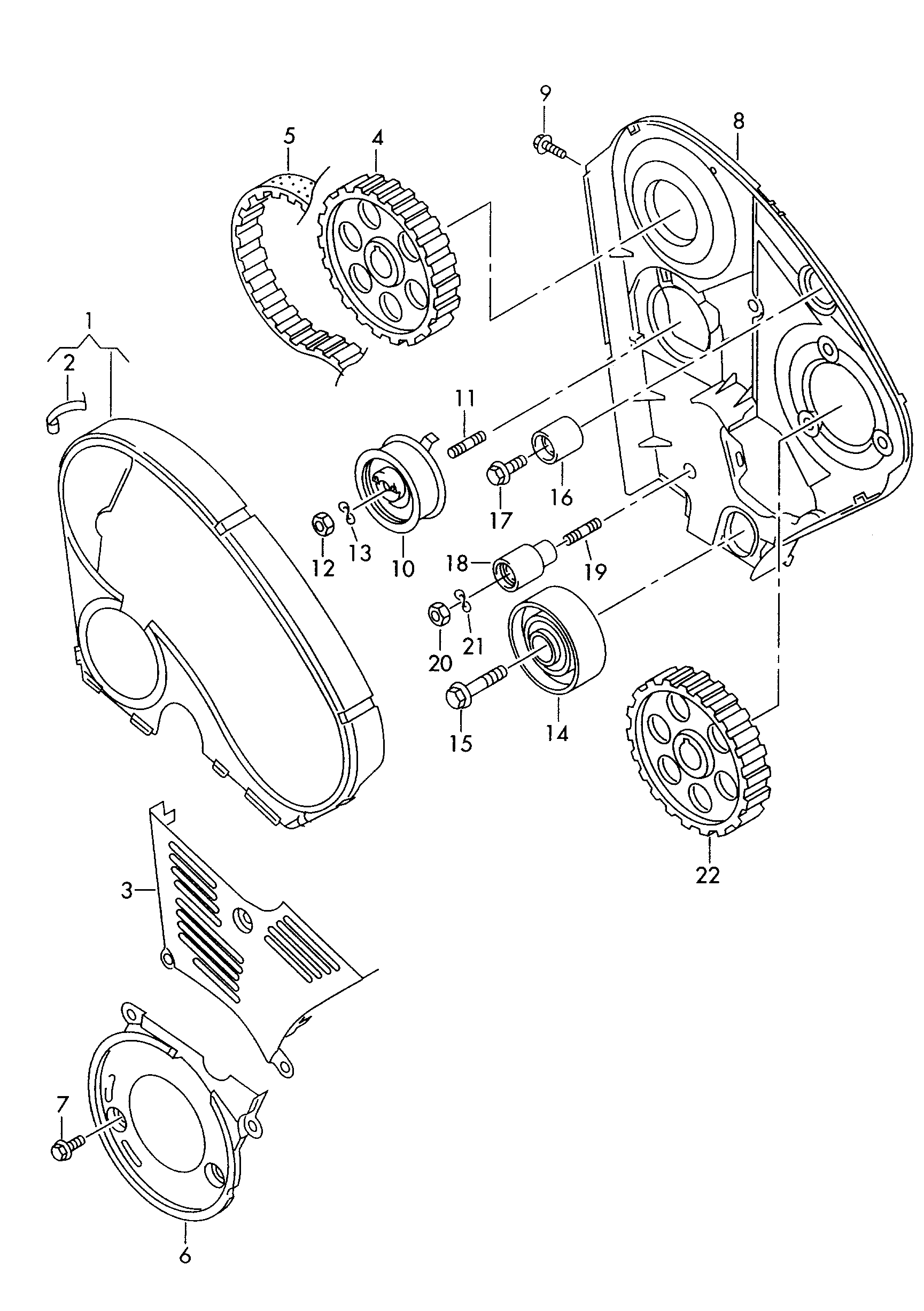 VAG 038109244M - Направляющий ролик, зубчатый ремень parts5.com