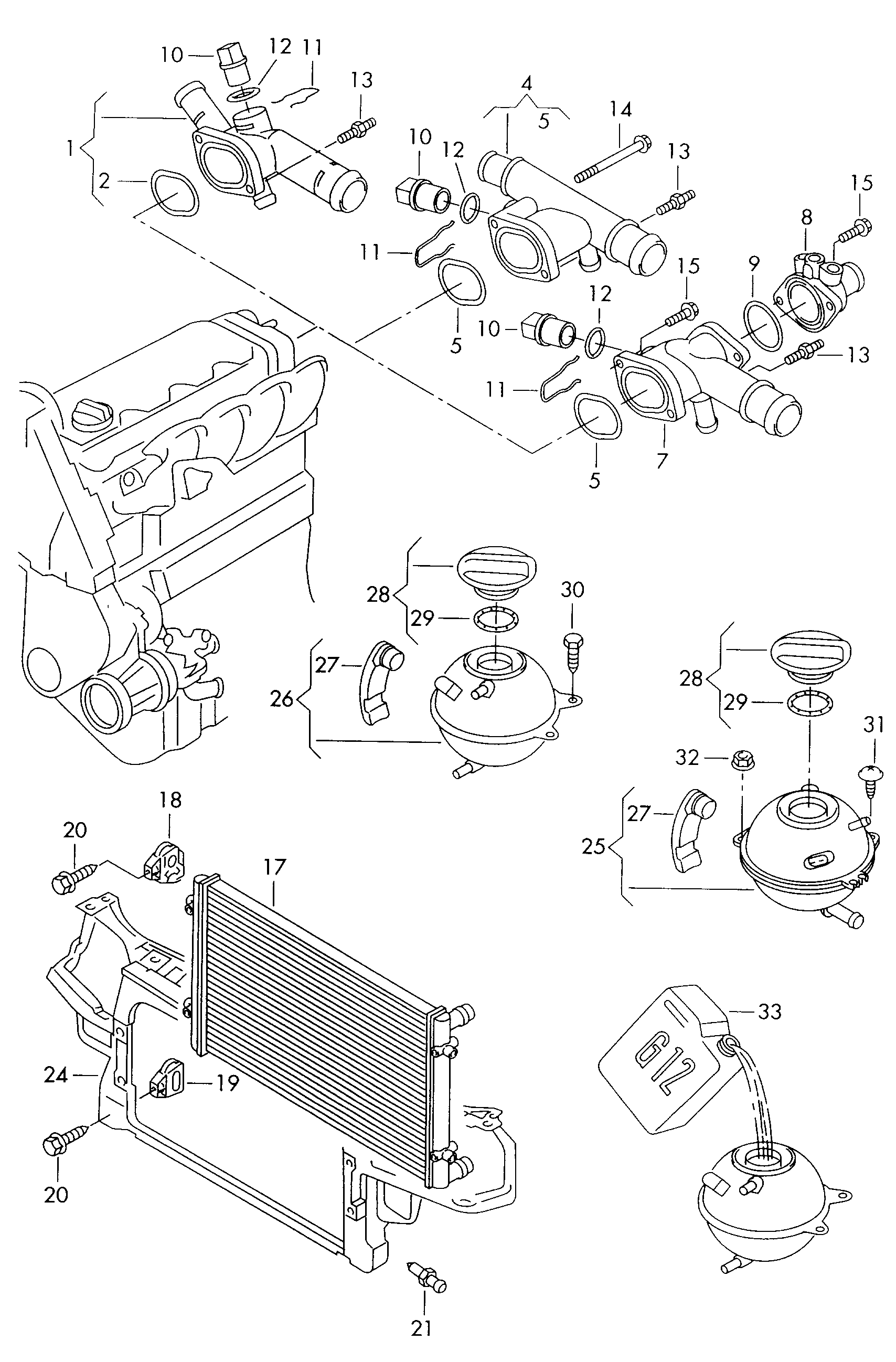 Skoda 1J0 121 403 B - Компенсационный бак, охлаждающая жидкость parts5.com