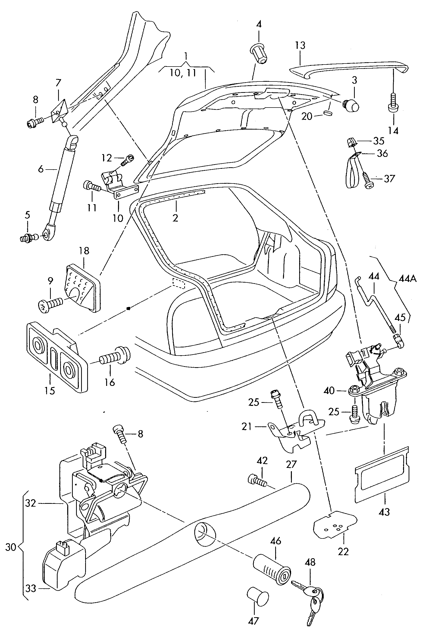 VAG 1U6 827 550E - Газовая пружина, упор parts5.com