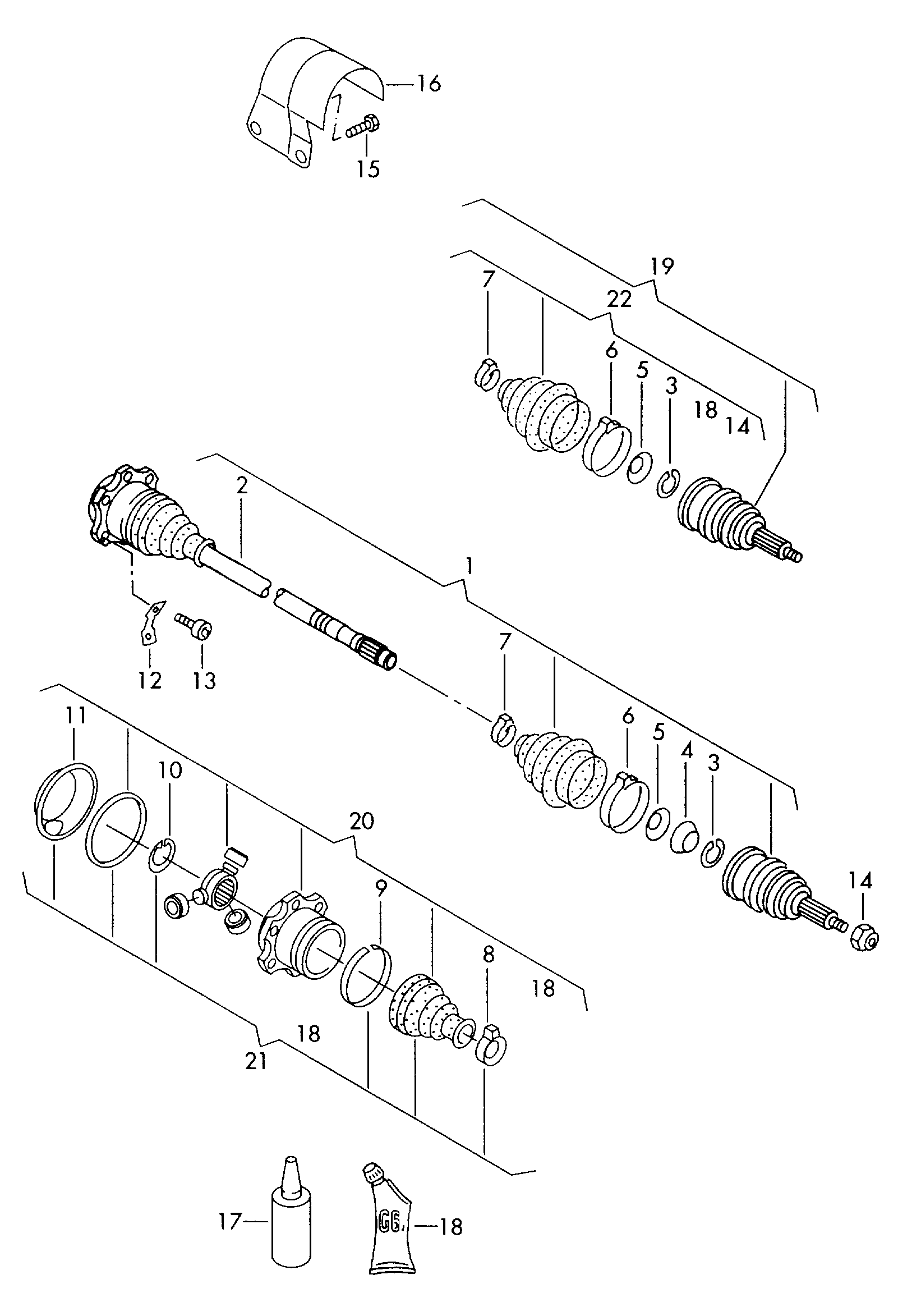 VAG 357498099E - Шарнирный комплект, ШРУС, приводной вал parts5.com