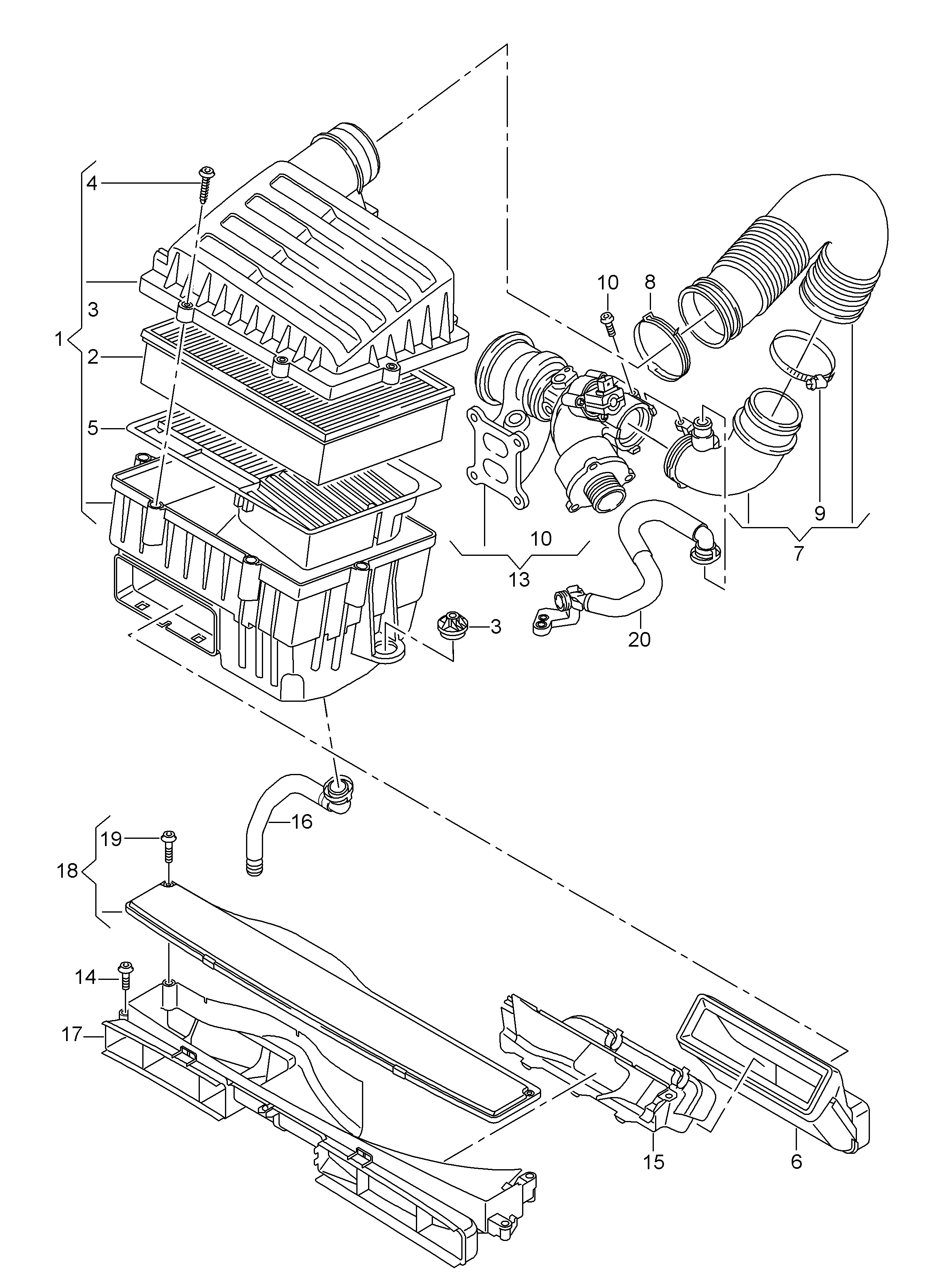 VAG 5Q0 129 620 B - Воздушный фильтр parts5.com