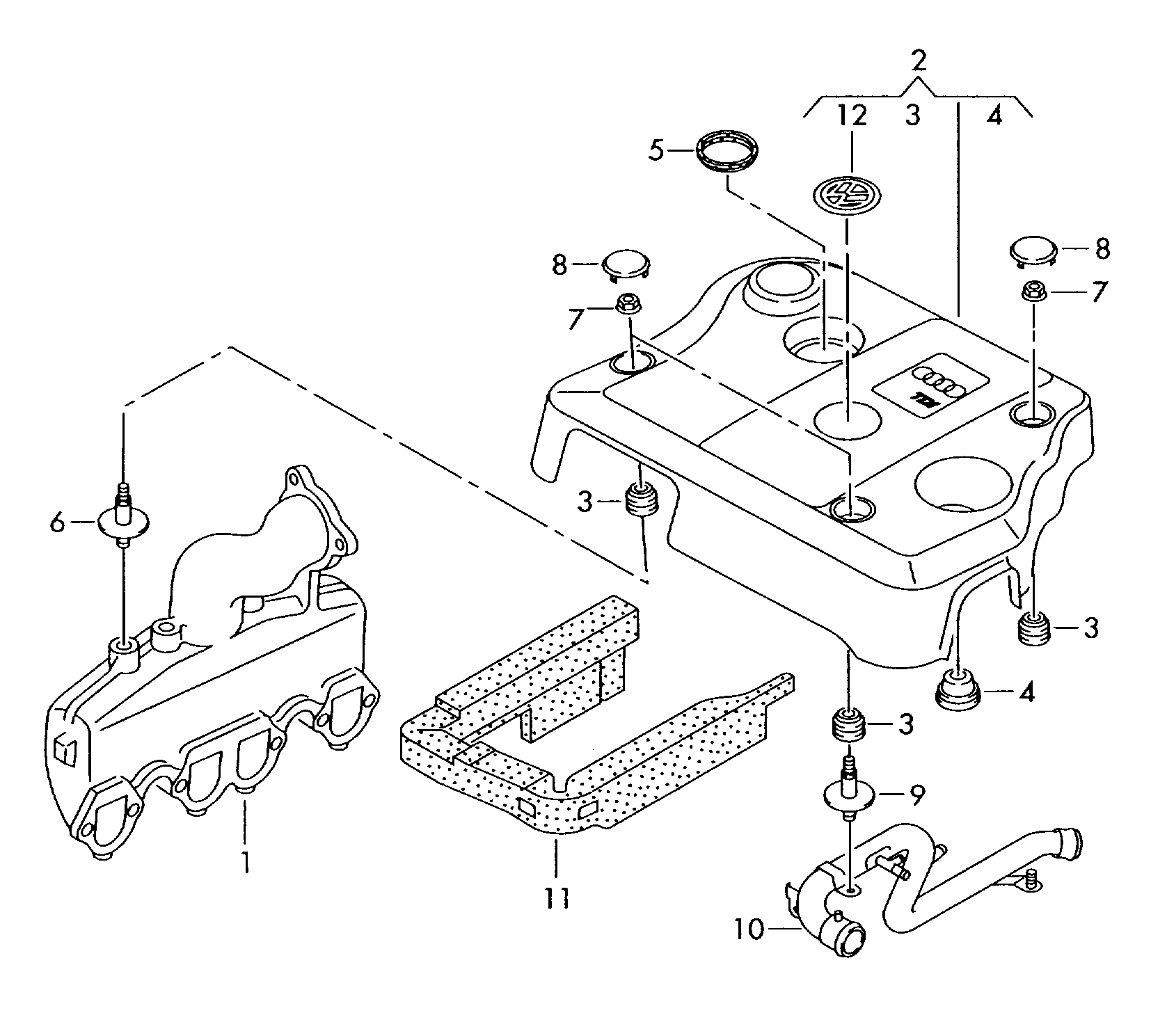 VW +028103665 - Крепёжный элемент, кожух двигателя parts5.com