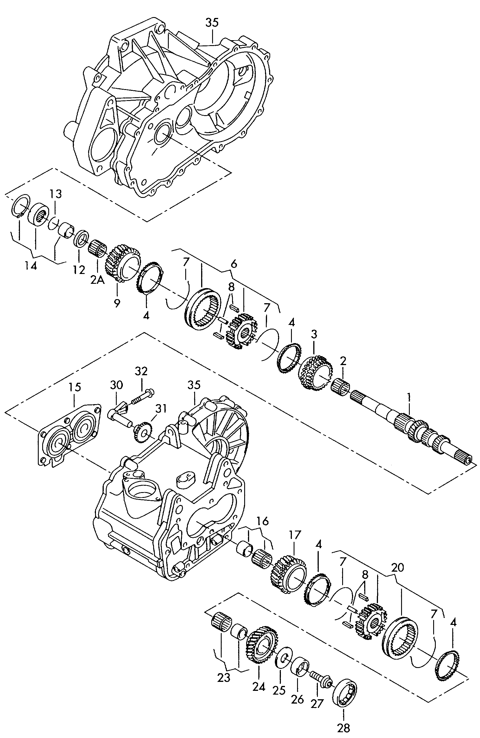 VW 02T 311 375 E - Ремонтный комплект, ступенчатая коробка передач parts5.com