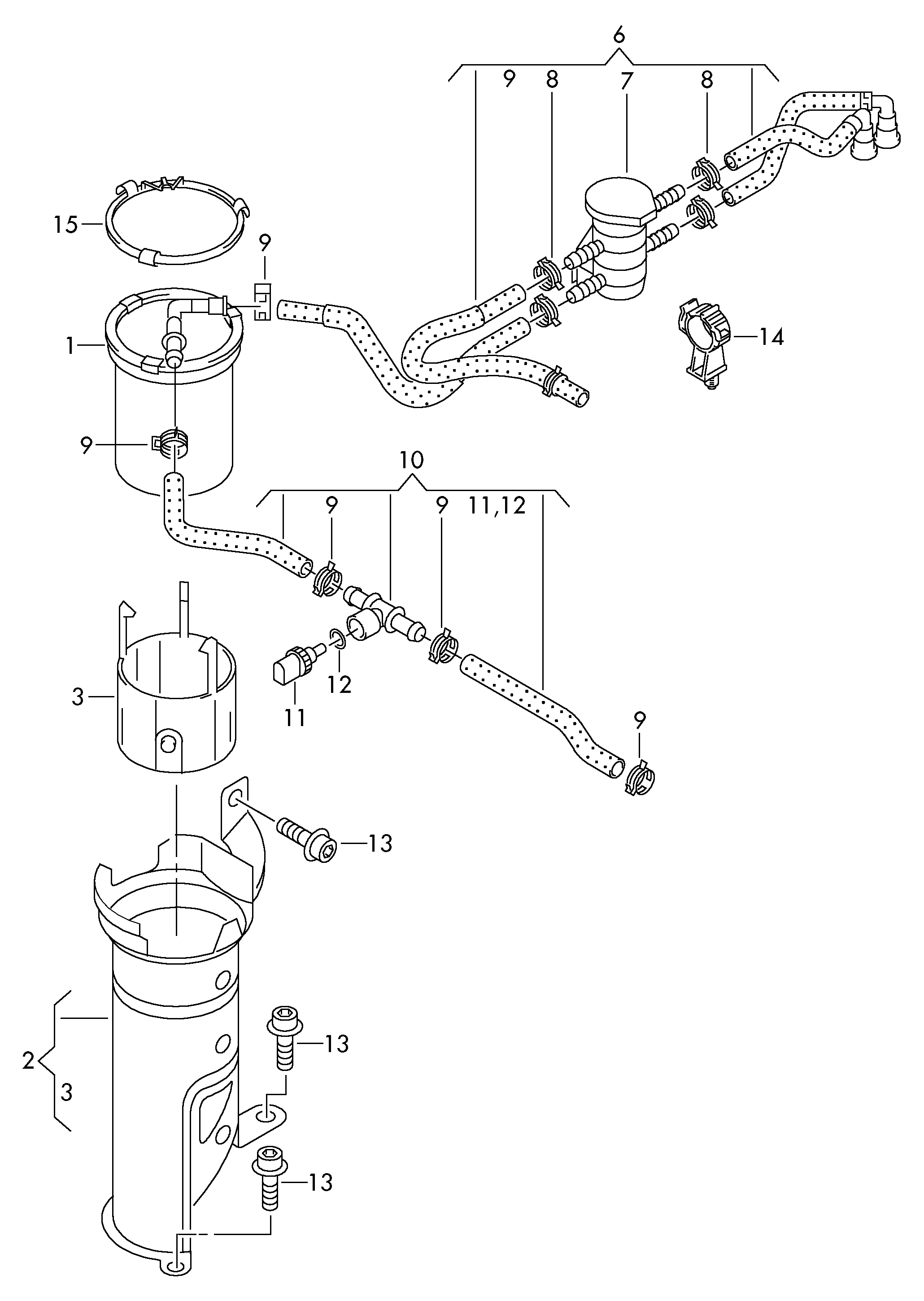 Skoda 6Q0 127 401 F - Топливный фильтр parts5.com