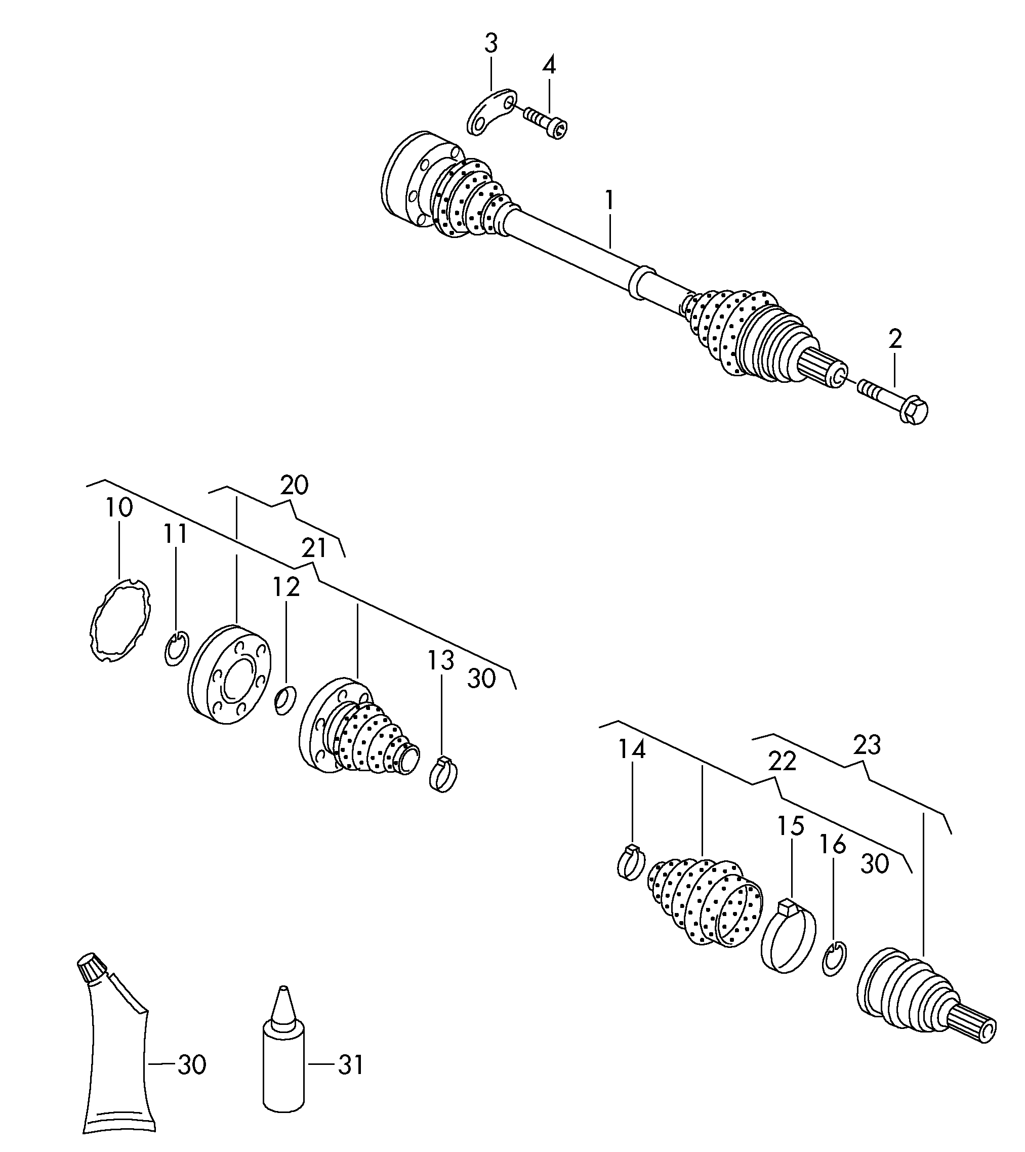 VW 1K0 407 271 LA - Приводной вал parts5.com