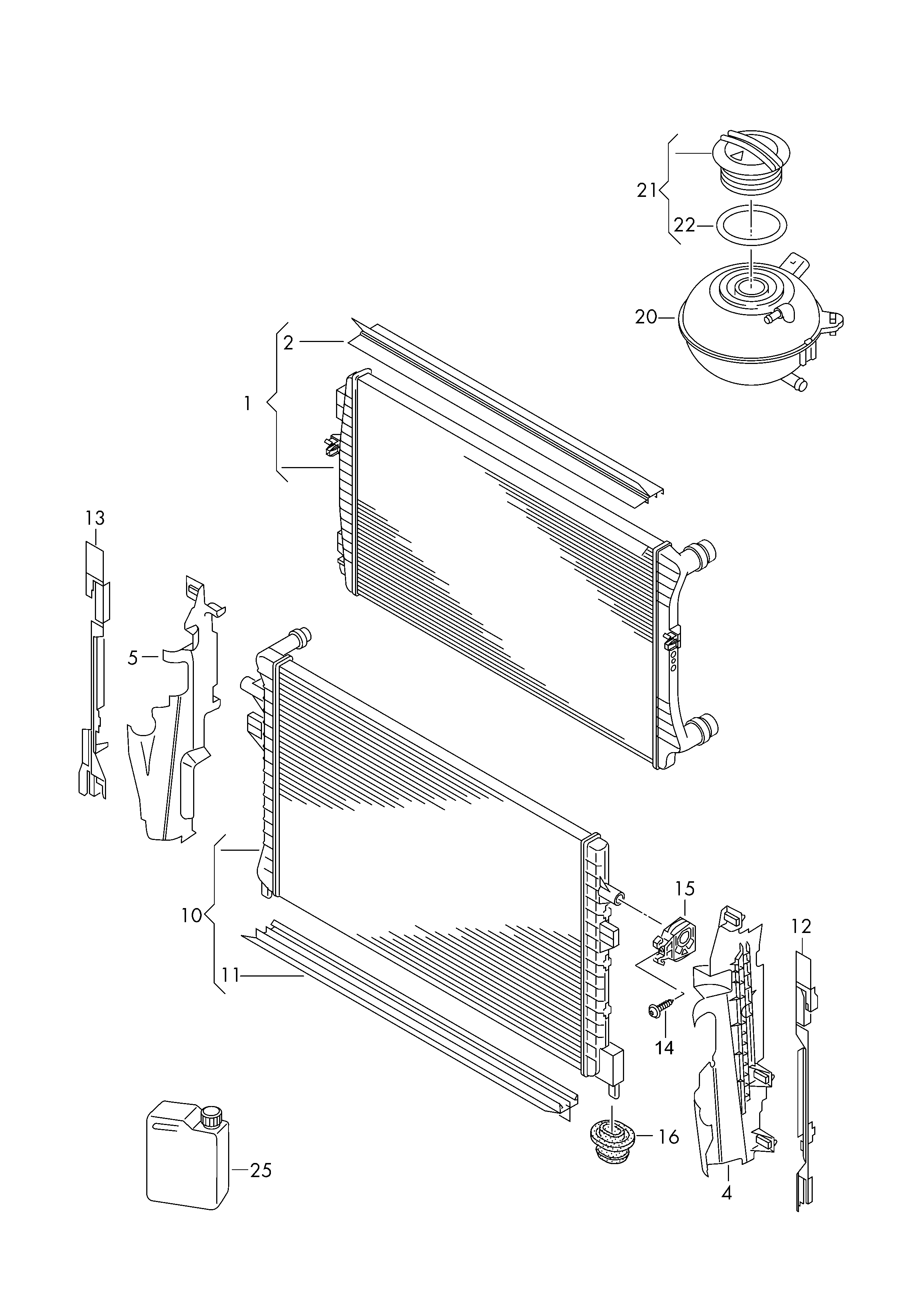 VAG 5Q0121251GF - Низкотемпературный охладитель, интеркулер parts5.com